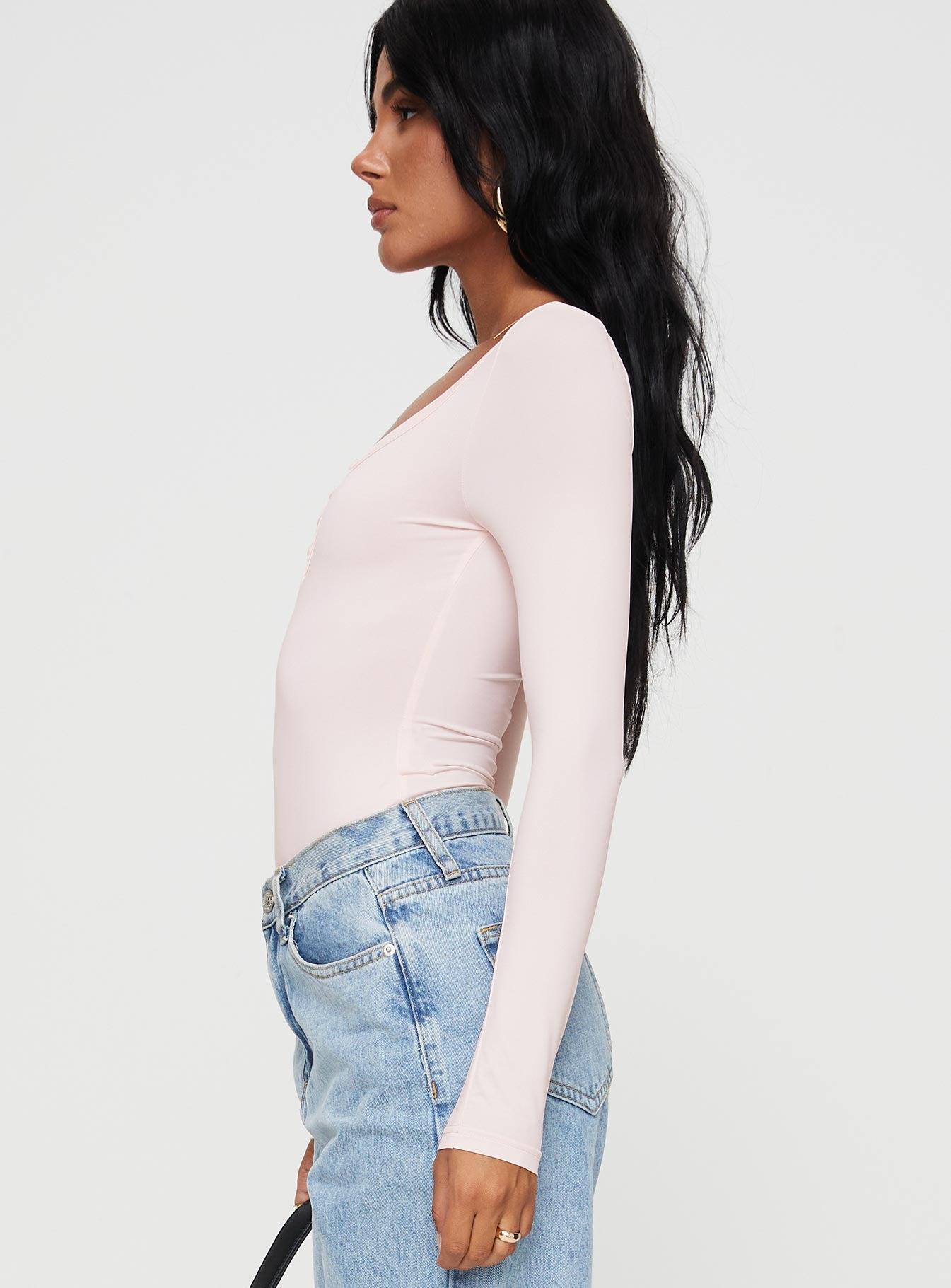 Delgado Long Sleeve Bodysuit Pink Product Image