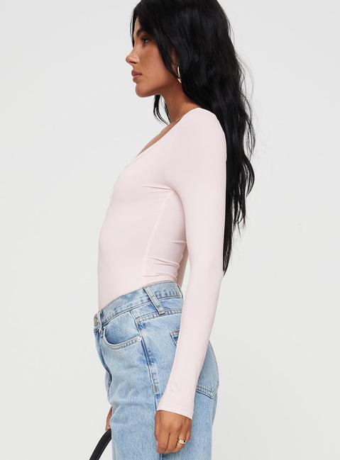 Delgado Long Sleeve Bodysuit Pink Product Image