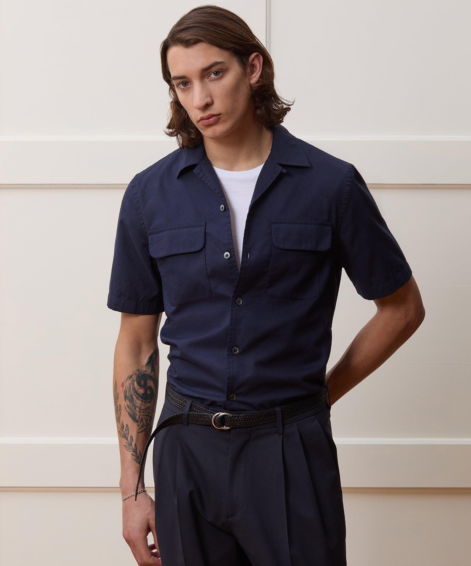 Cotton Oxford Camp Collar Shirt Product Image