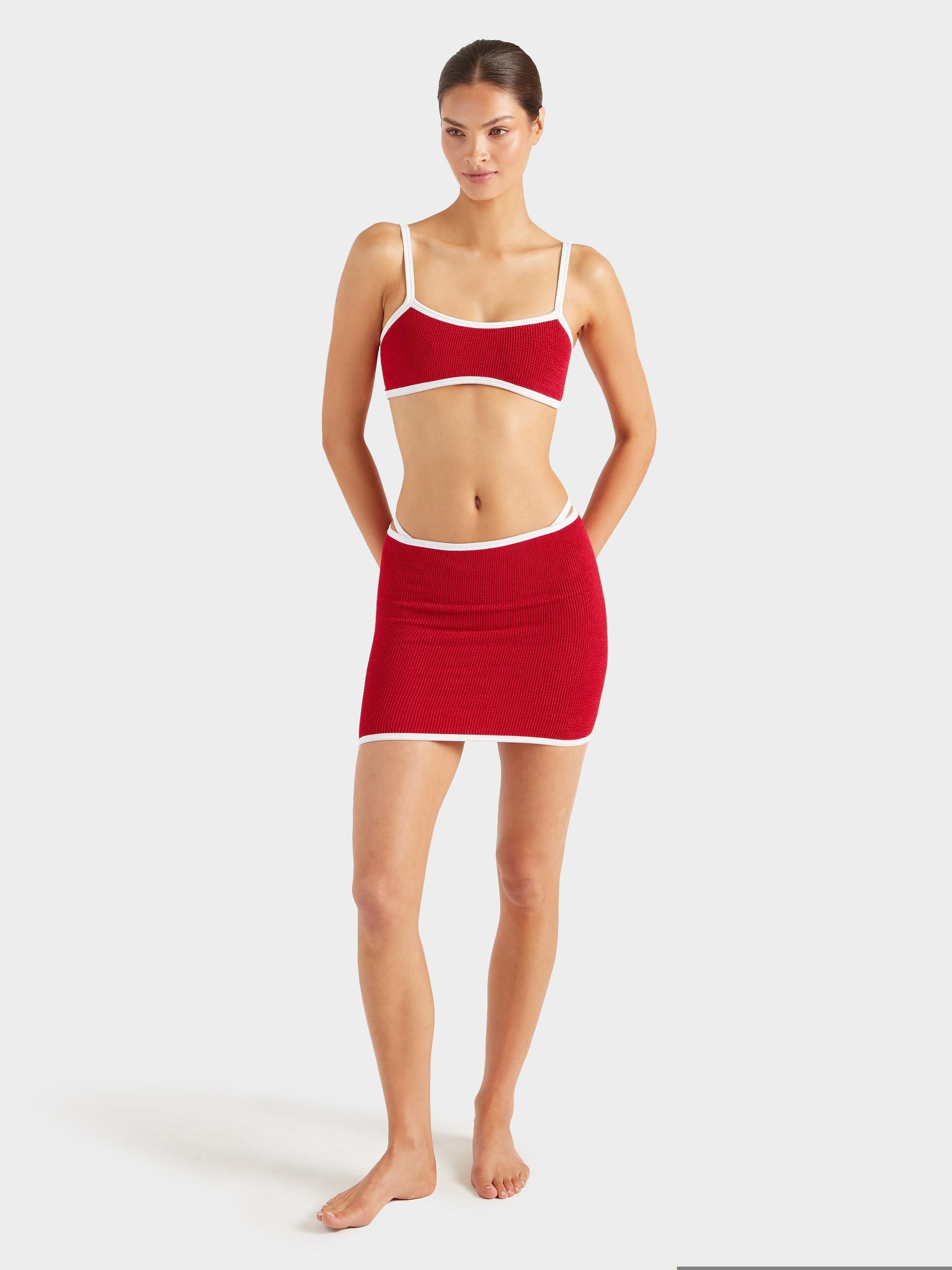 Mini Skirt/Tube Top - Red/White Product Image