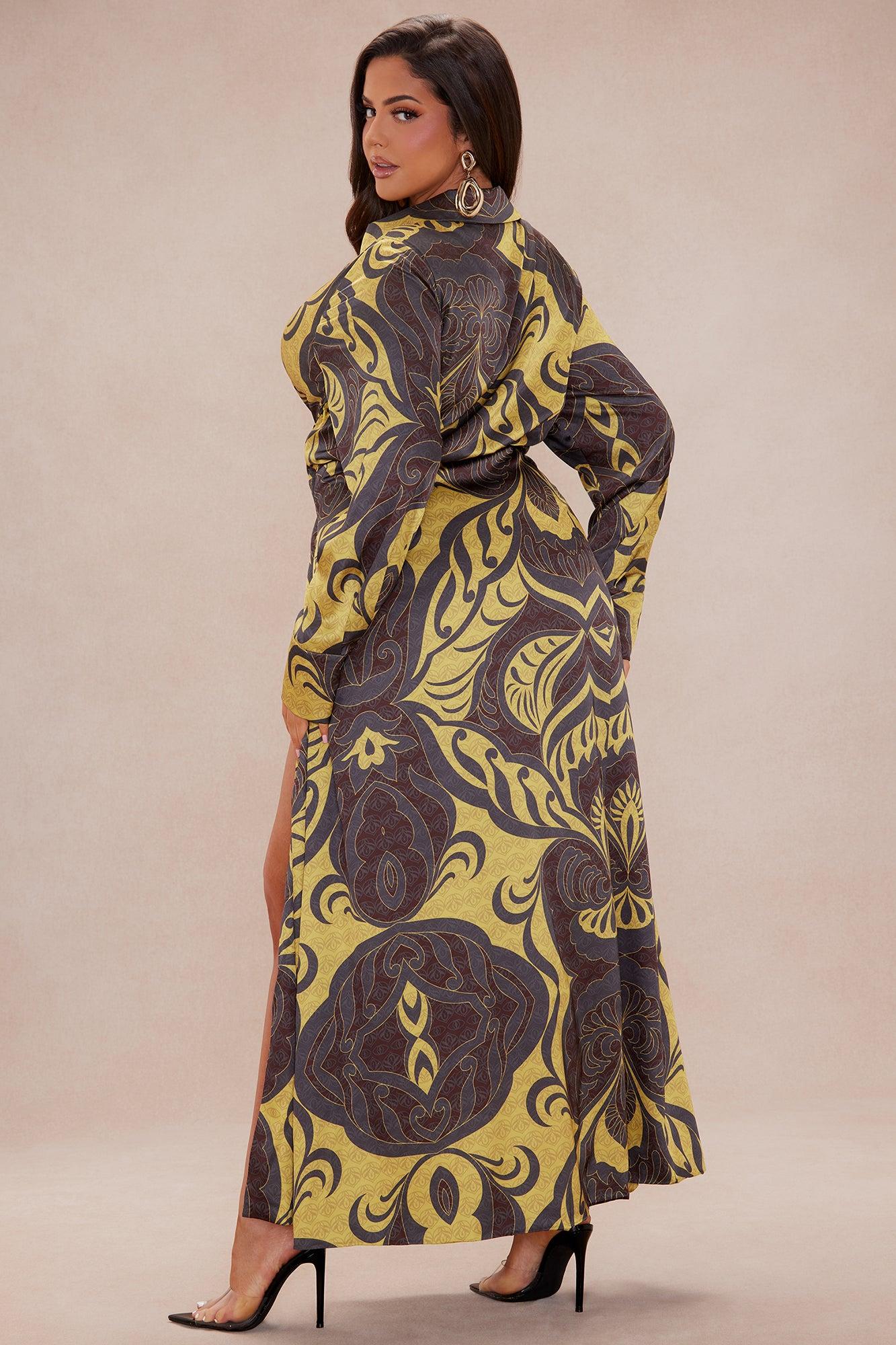 Resort Satin Maxi Dress - Chartreuse Product Image