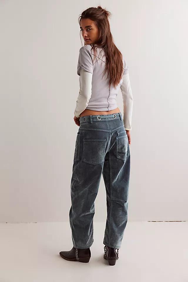 We The Free Moxie Flocked Pull-On Barrel Jeans Product Image