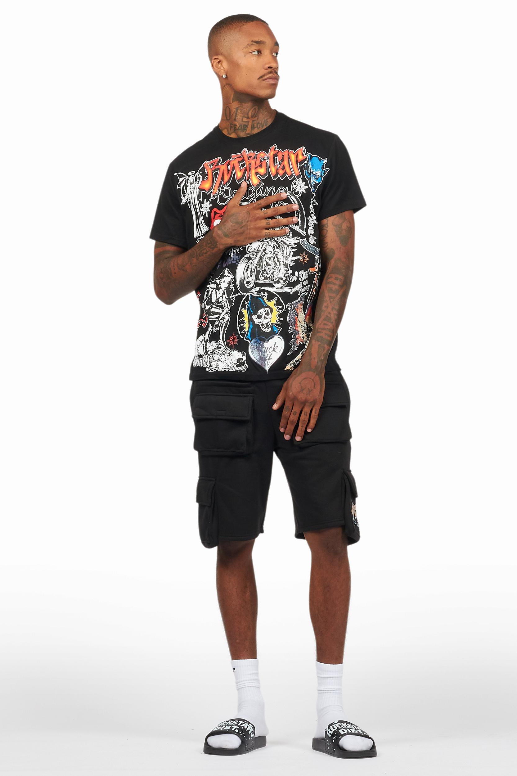 Shoota Black/Red Short Set Male Product Image