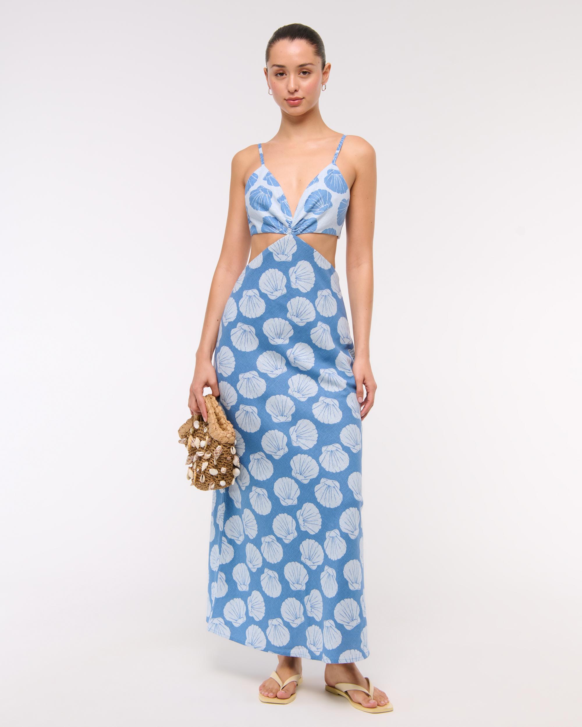 The A&F Julia Slip Cutout Maxi Dress Product Image