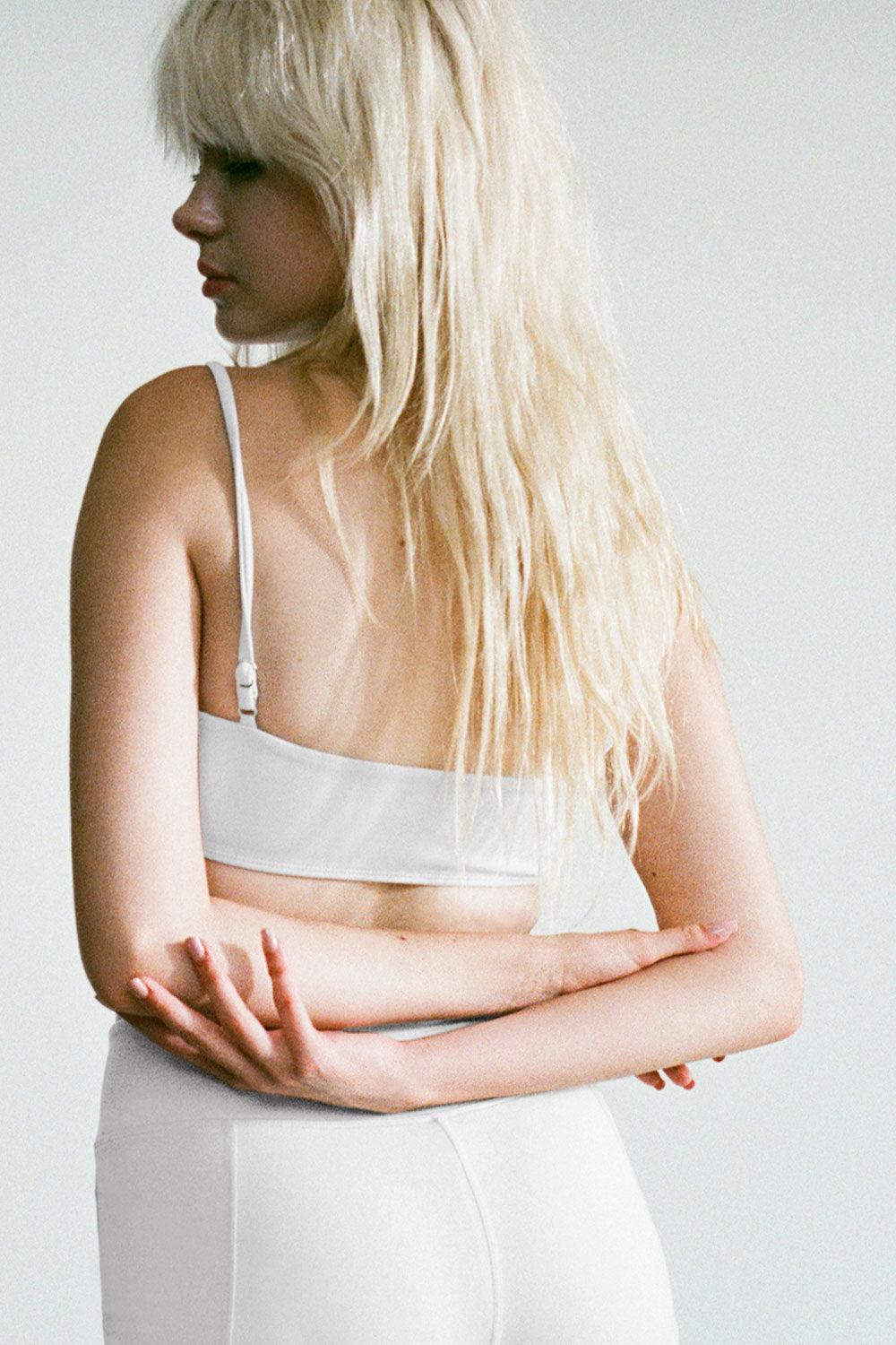 Lydia Asymmetrical Sports Bra - Icy Gray Product Image