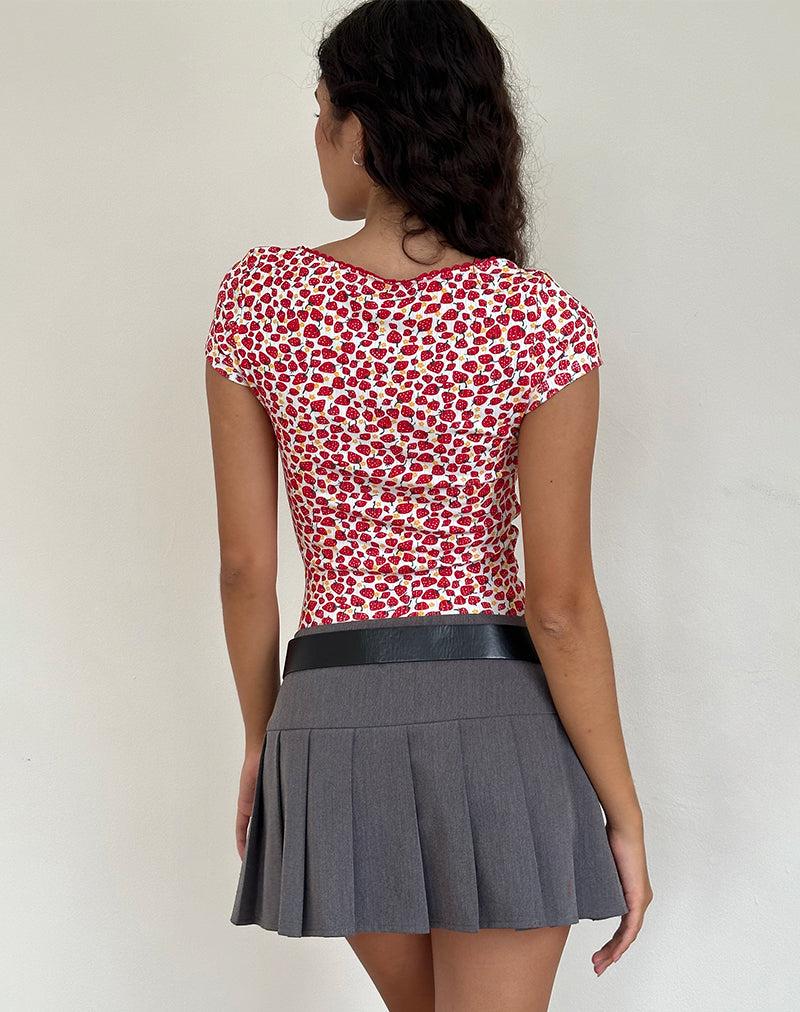 Grodi Fitted Top in Strawberry 2023 Print Female Product Image
