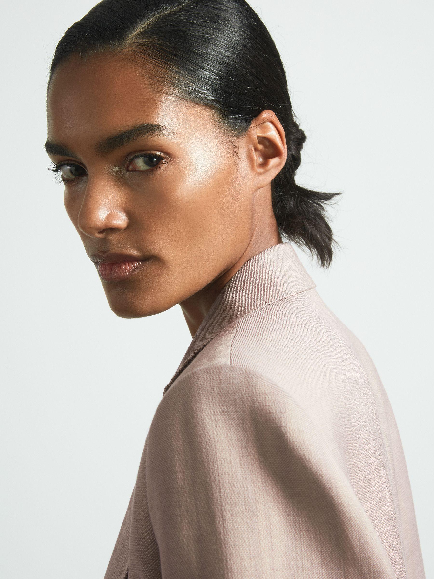 Atelier Tailored Double Breasted Suit Blazer in Pink Product Image