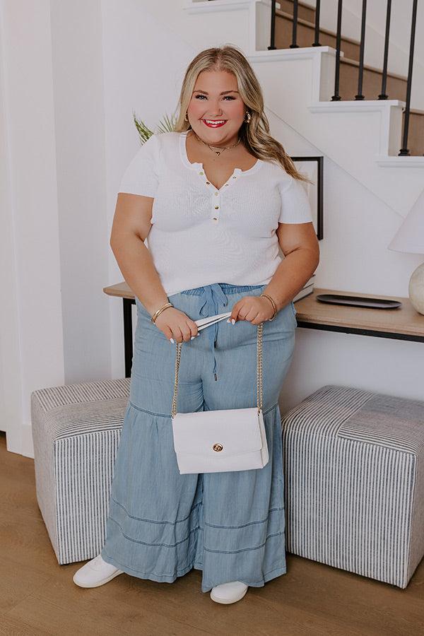 The Elizabeth High Waist Chambray Pants Curves Product Image