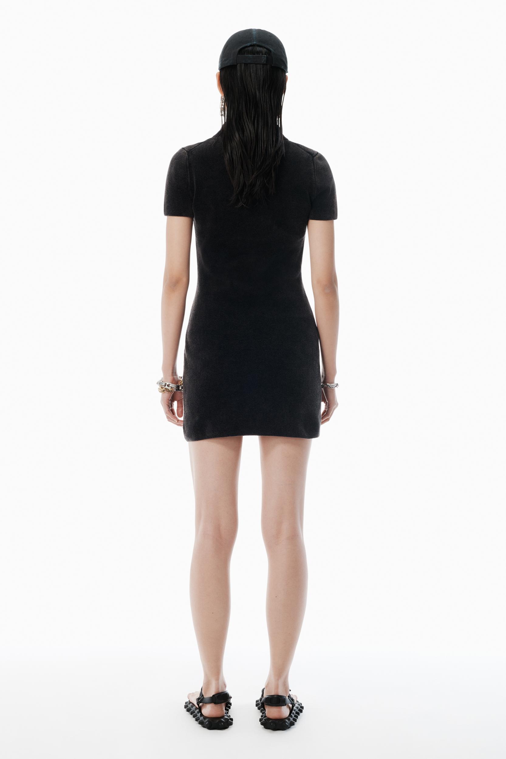 Black Cotton-blend Chenille Minidress Product Image