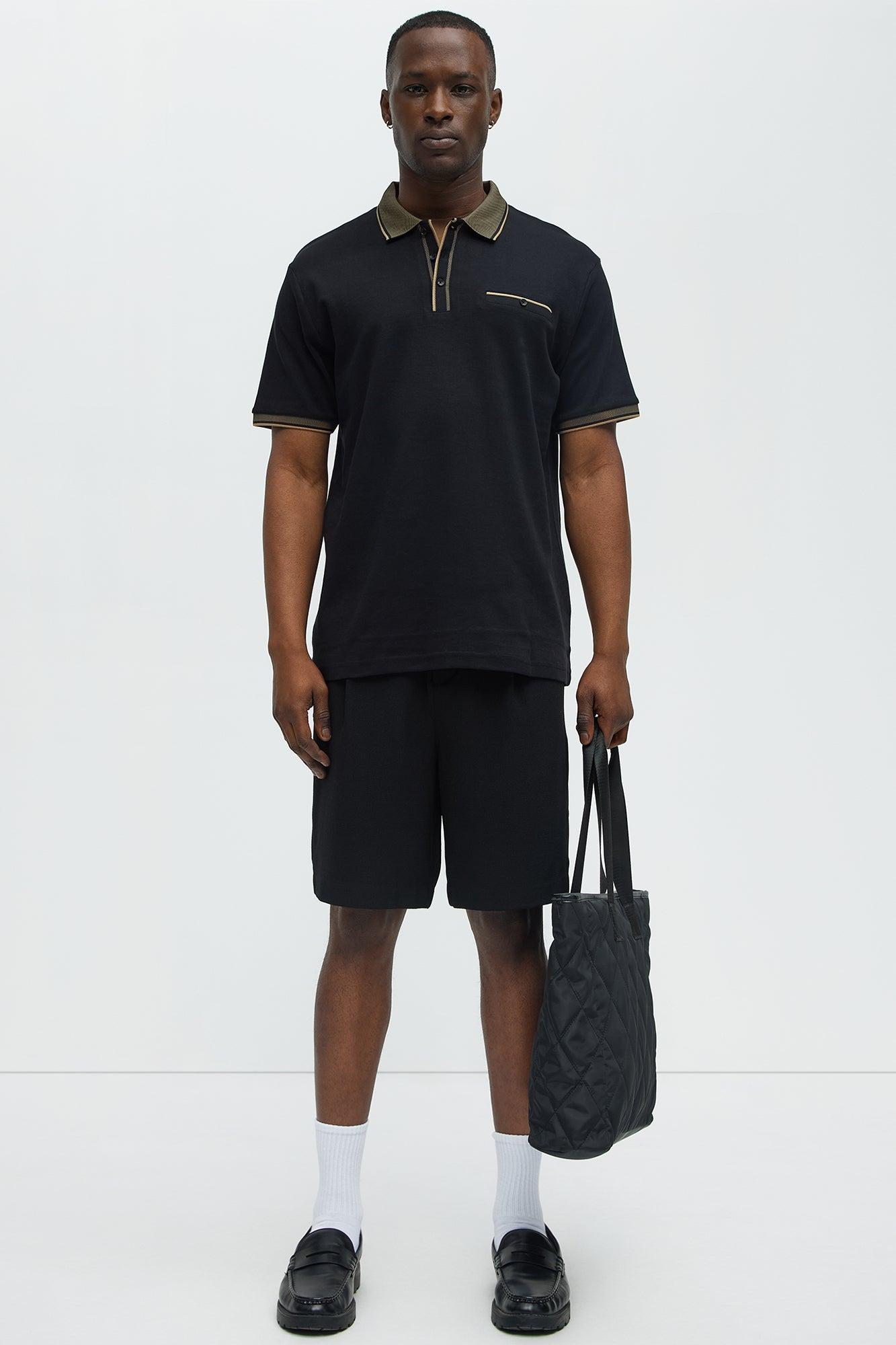 Classy Short Sleeve Polo - Black Product Image