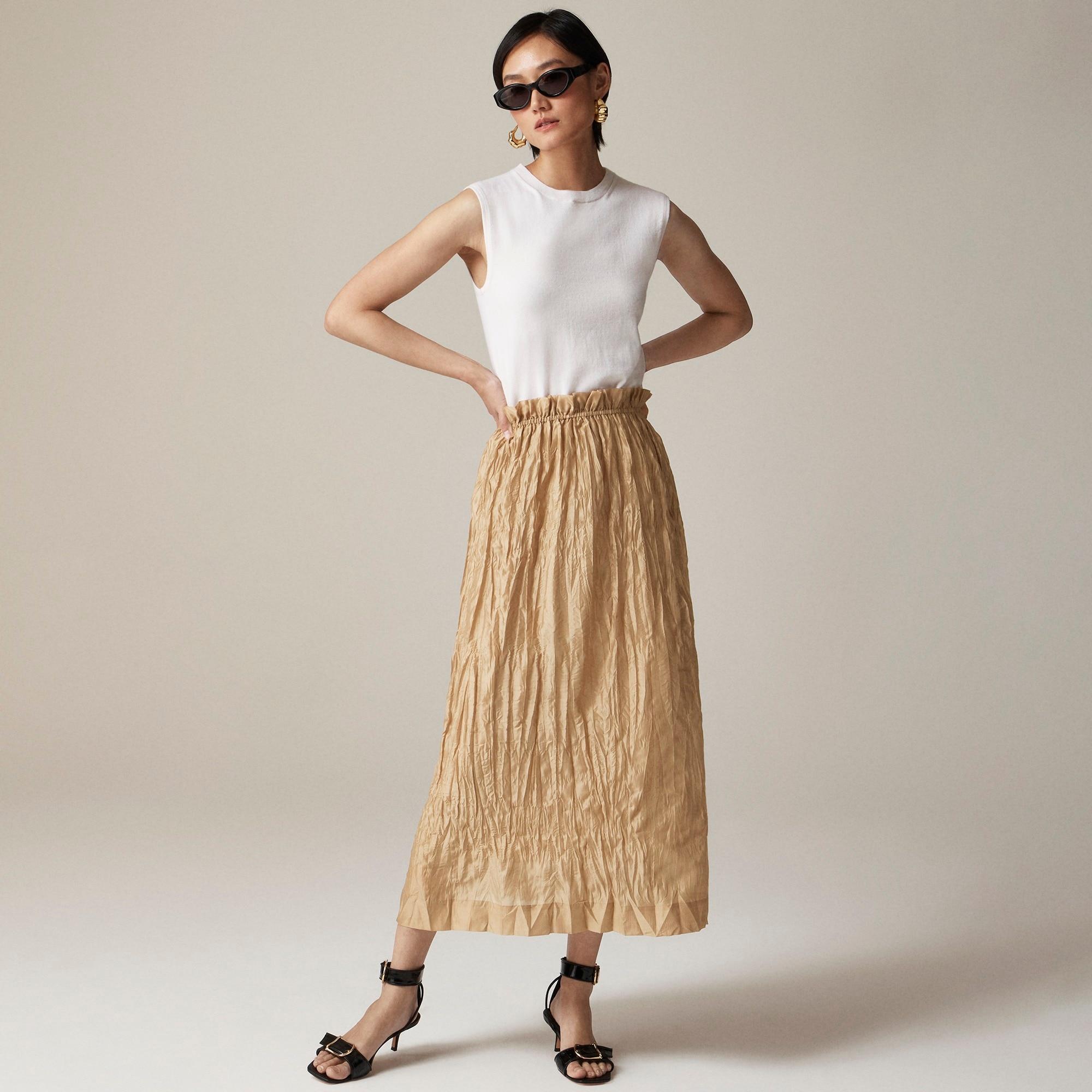 Crinkled gathered-waist skirt Product Image