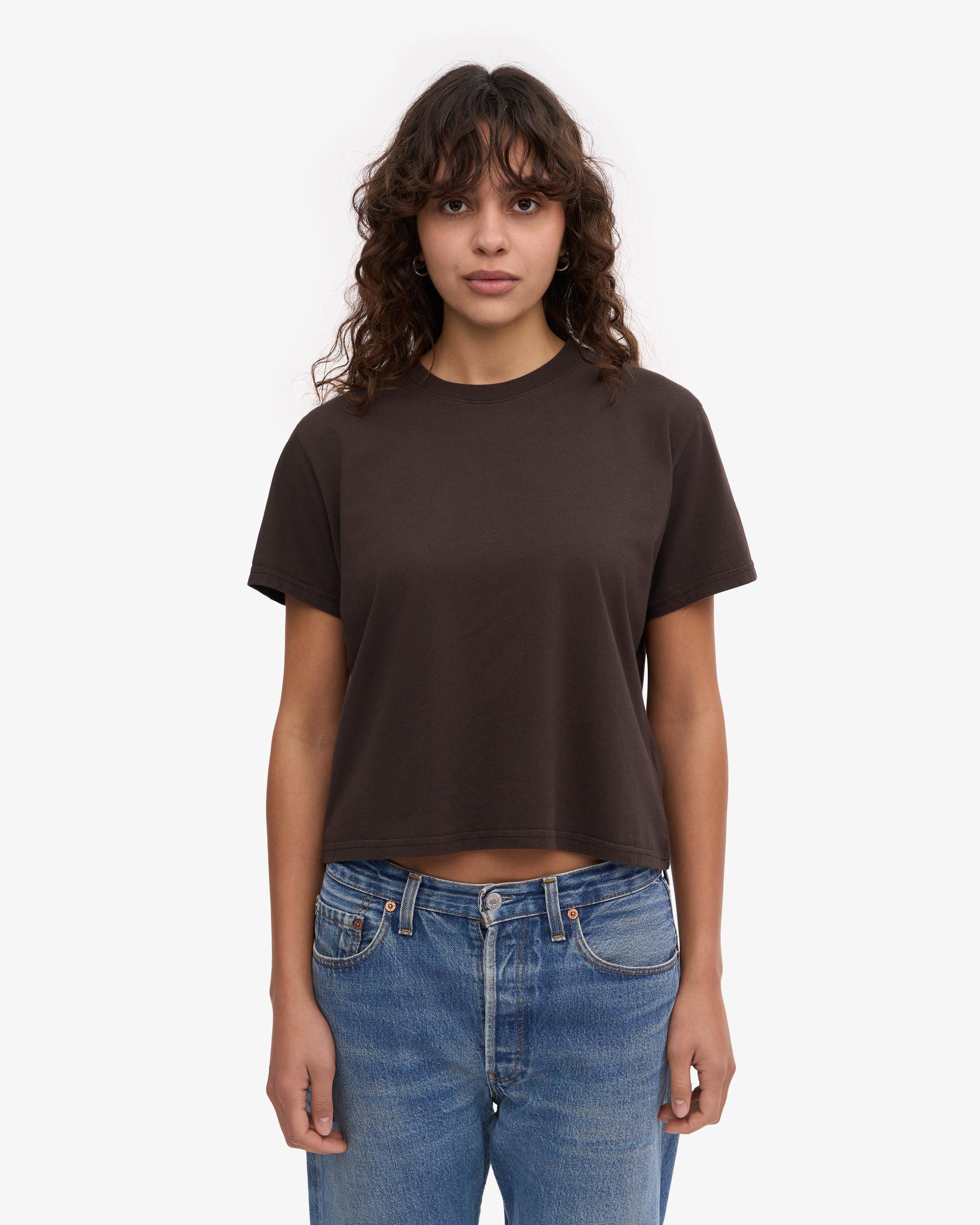 Organic Boxy Crop Tee - Petrol Blue Product Image