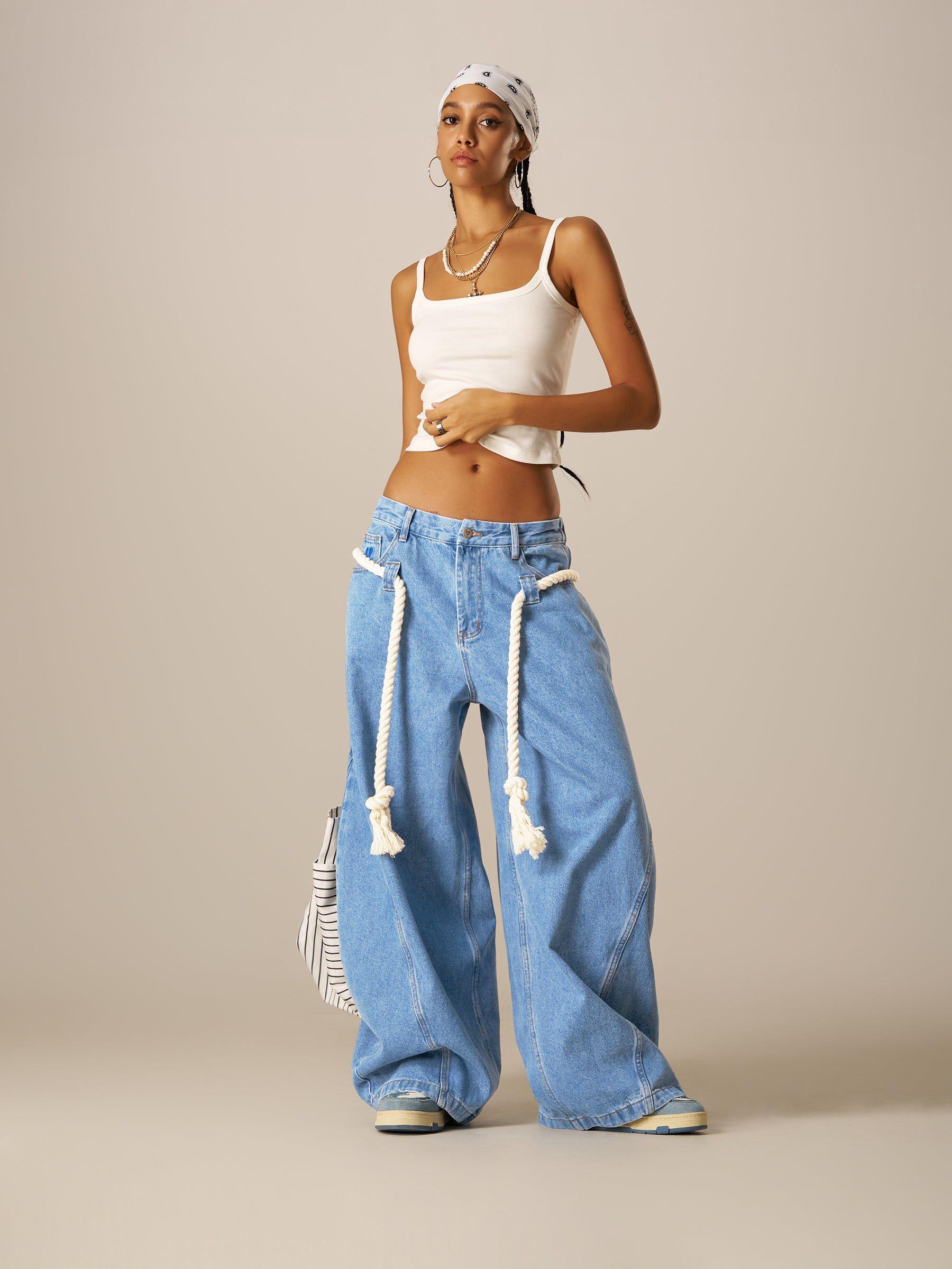 Aelfric Eden Super Baggy Drawstring Waist Jeans Product Image