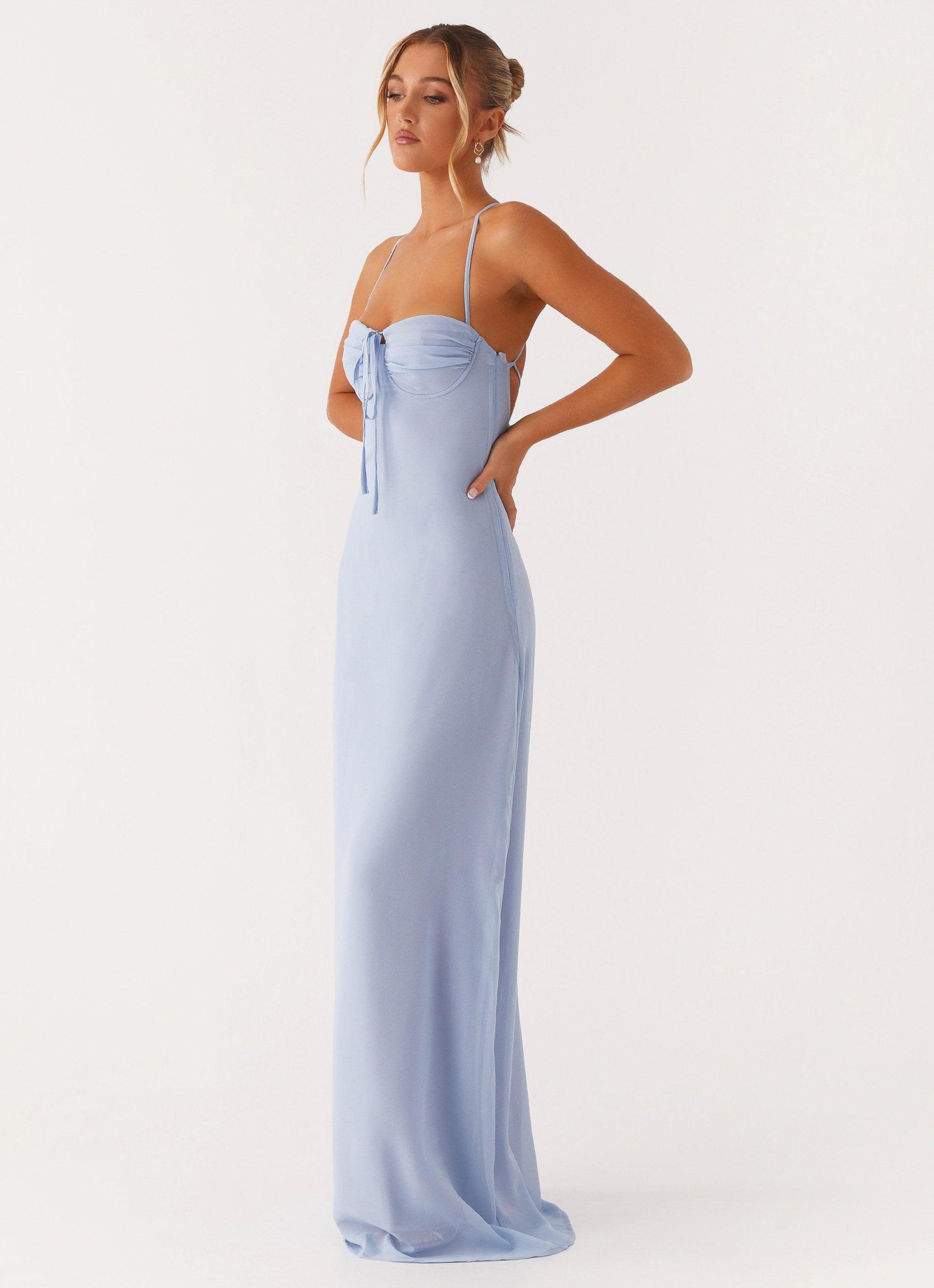 Aveline Bustier Maxi Dress - Blue Product Image