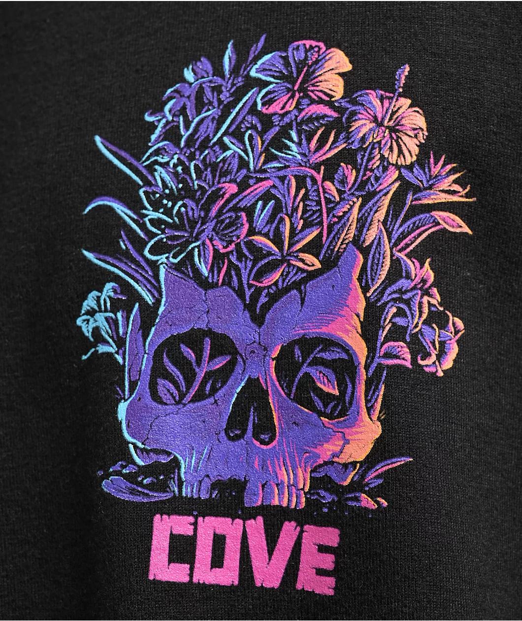 COVE Surf Skull Planter Black T-Shirt Product Image
