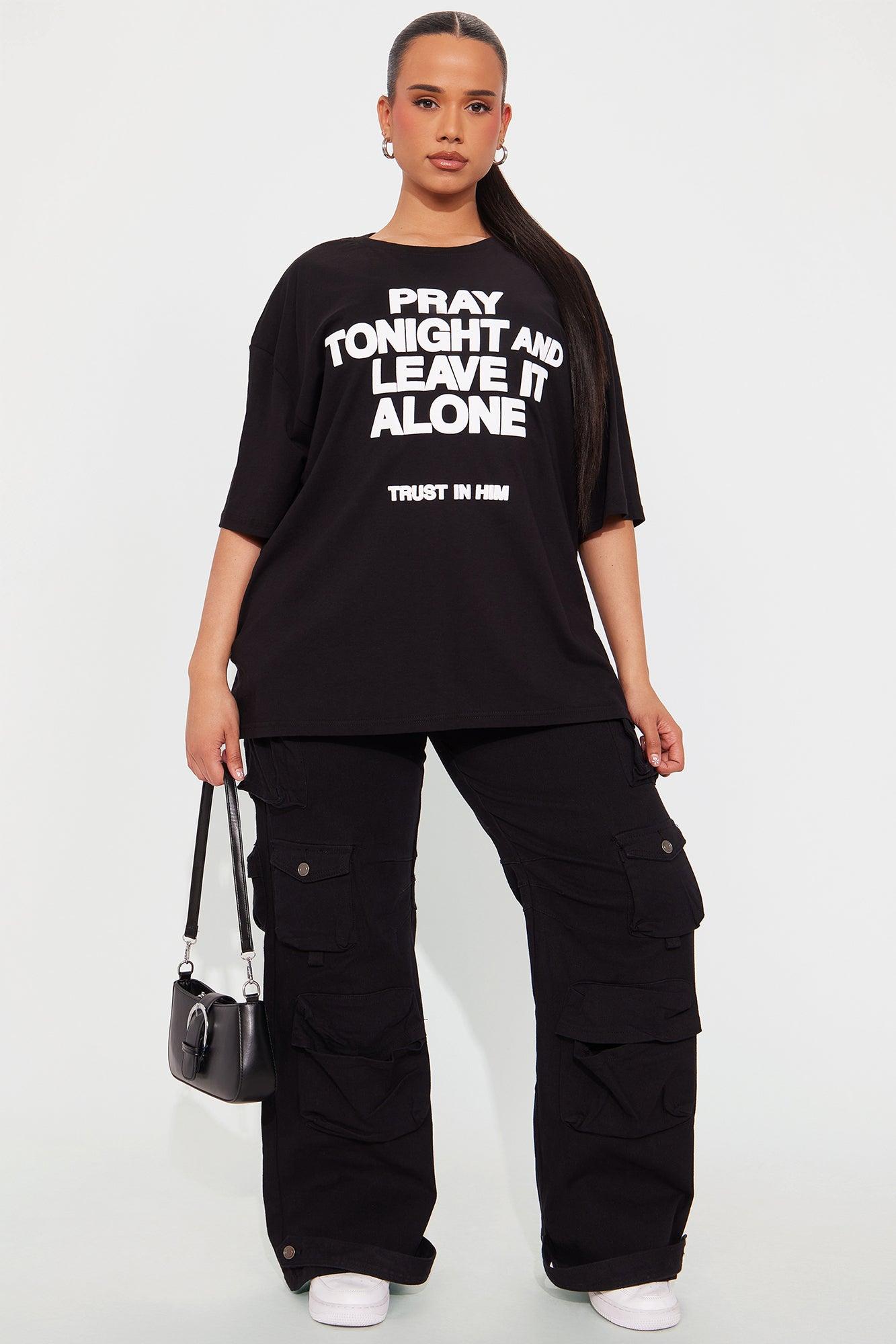 Trust In Him Oversized Tee - Black Product Image