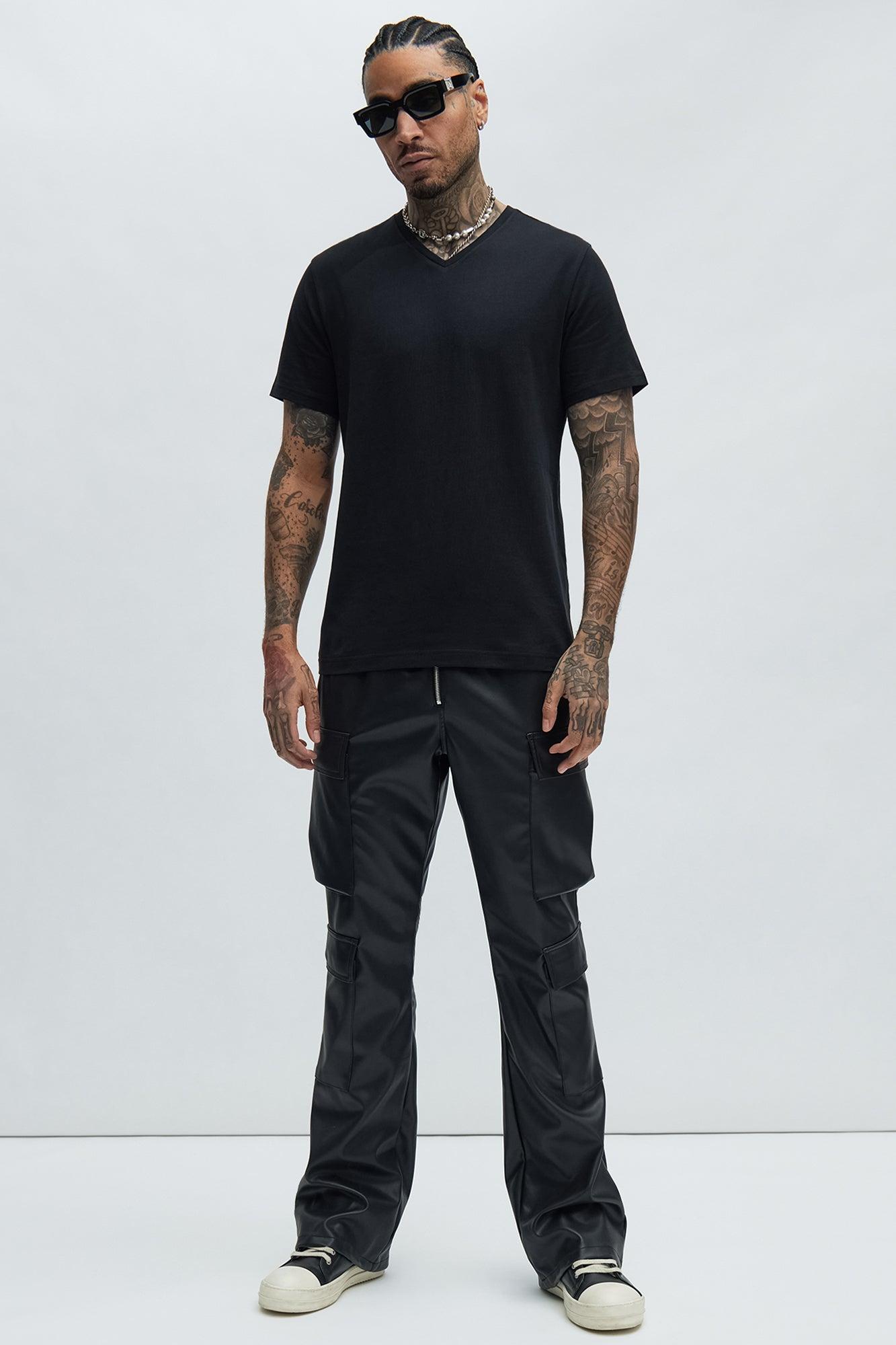 Essential V Neck Tee - Black Product Image