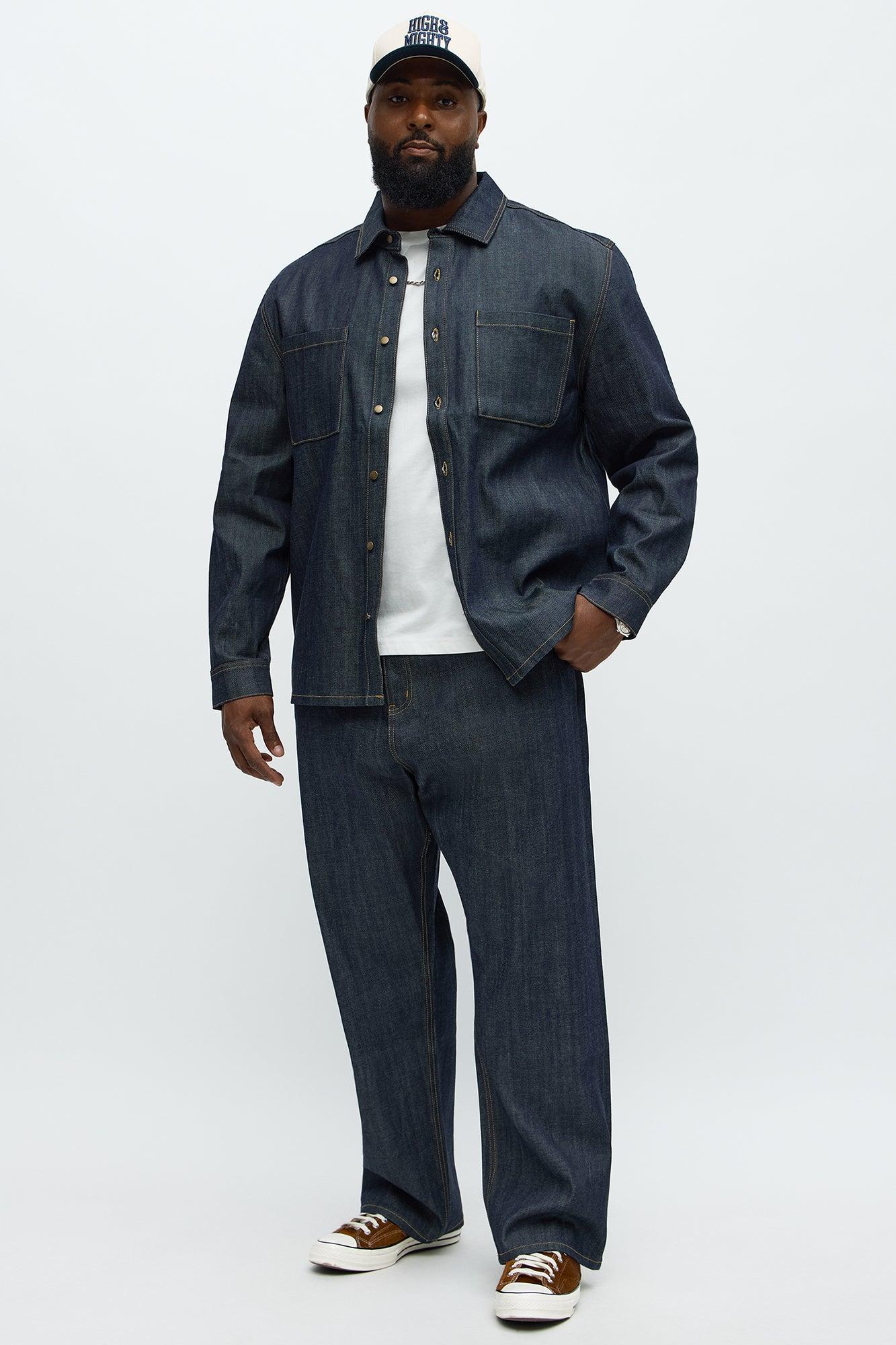 Baggy Raw Selvedge Jeans - Dark Wash Male Product Image