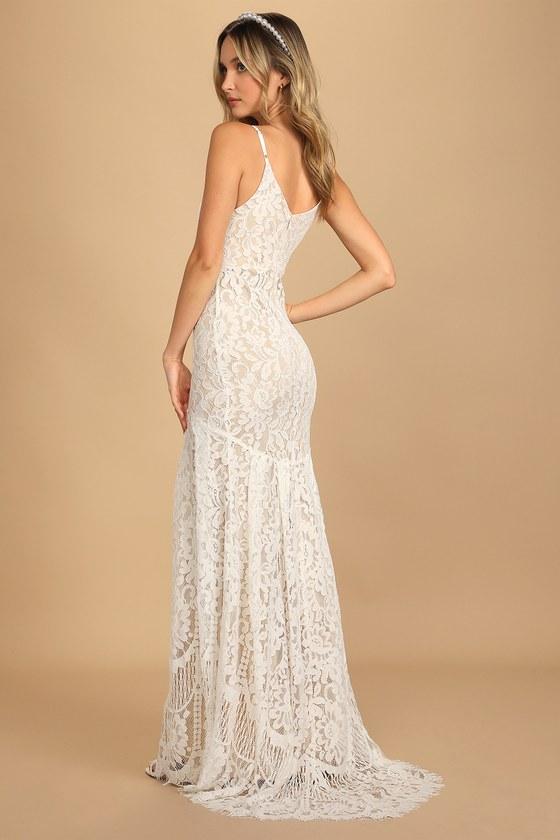 Flynn White Lace Maxi Dress Product Image