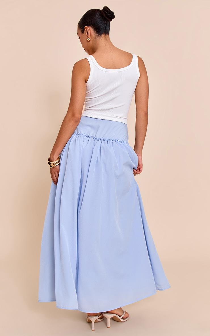 Pale Blue Volume Maxi Skirt Product Image
