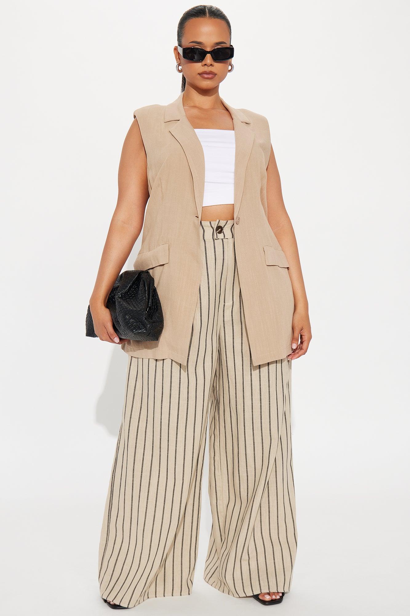 Azani Linen Vest - Taupe Product Image