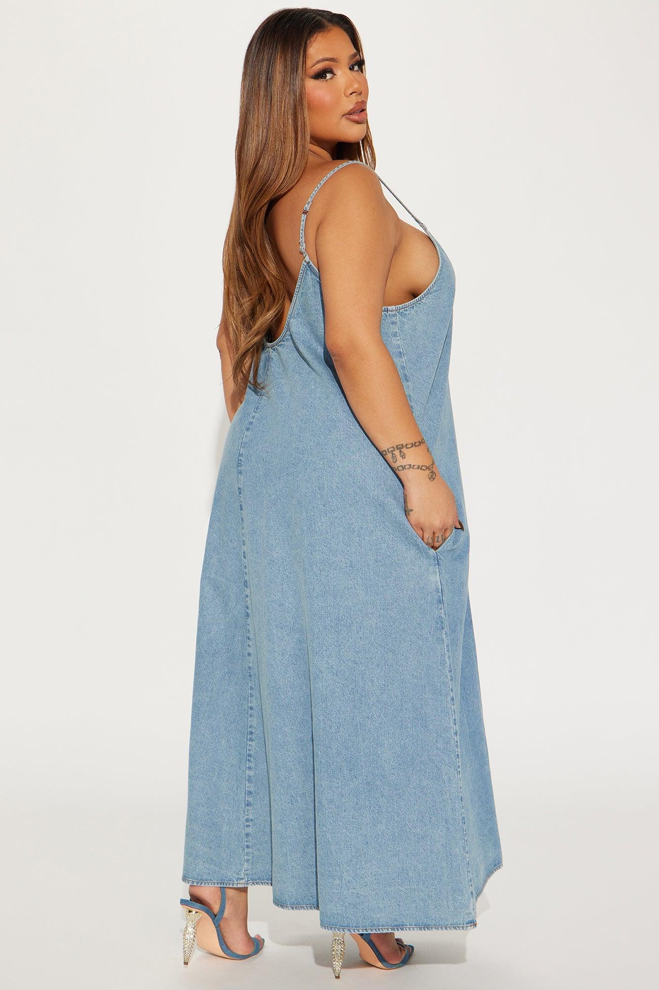 Desiree Denim Maxi Dress - Light Wash Product Image
