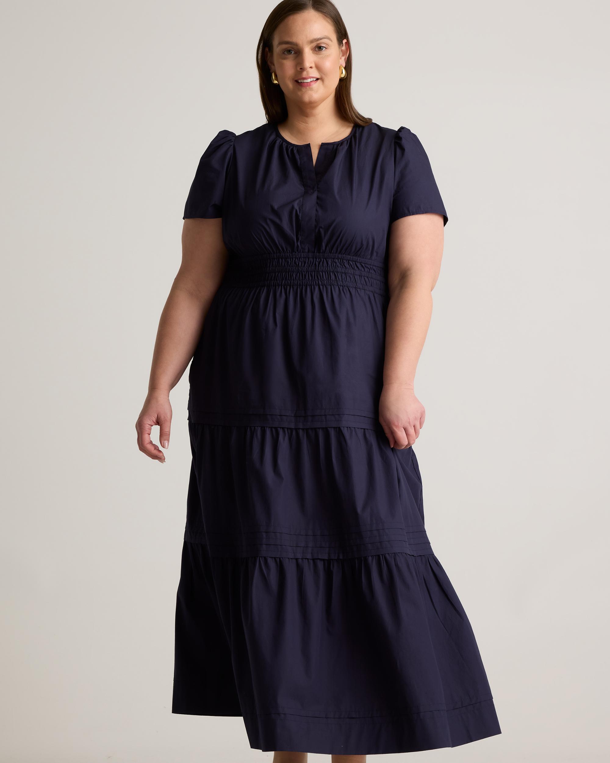 Quince | Women's Poplin Tiered Maxi Dress Organic Cotton Product Image