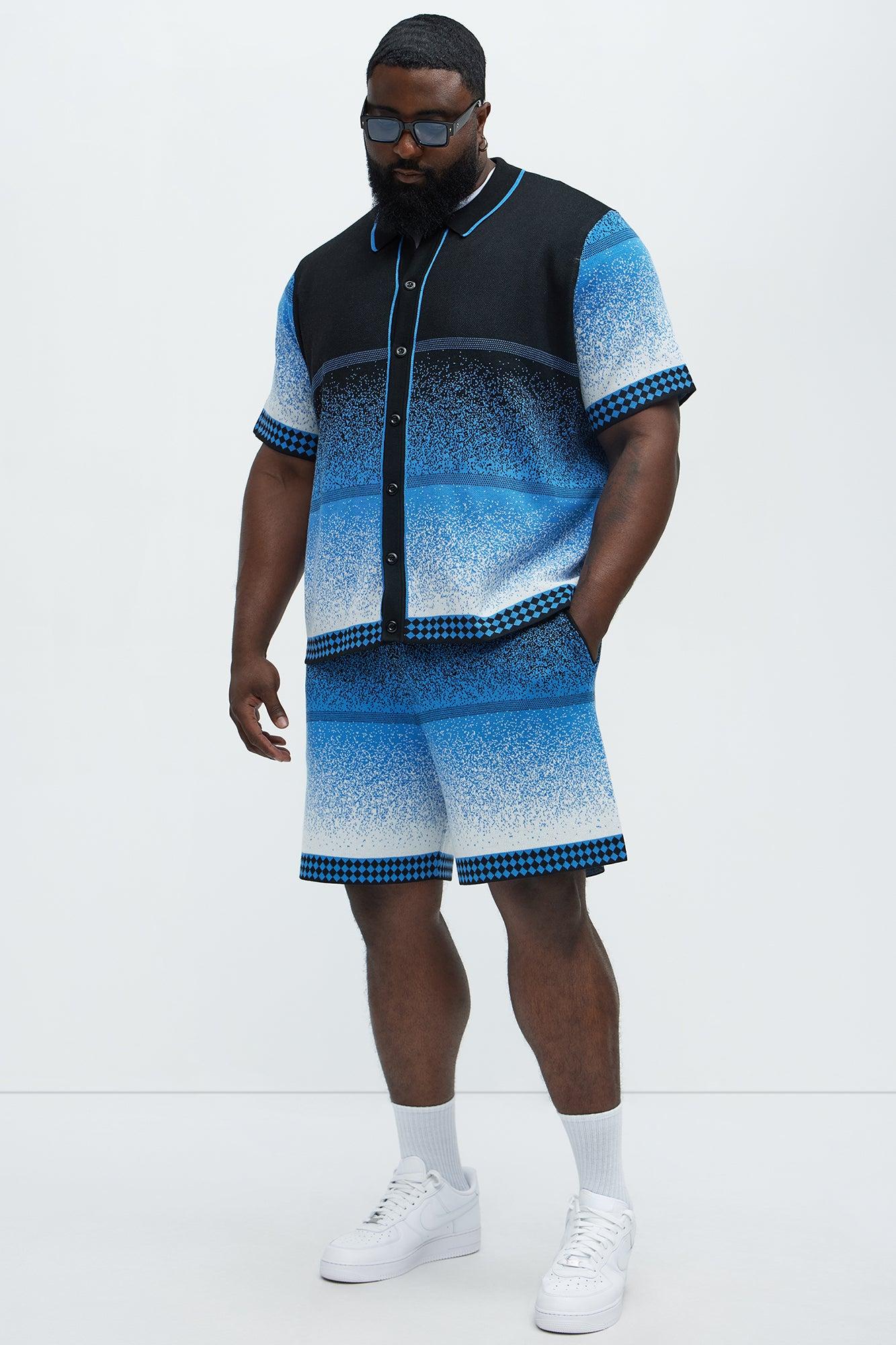 Day To Night Gradient Relaxed Knitted Shorts - Multi Color Product Image