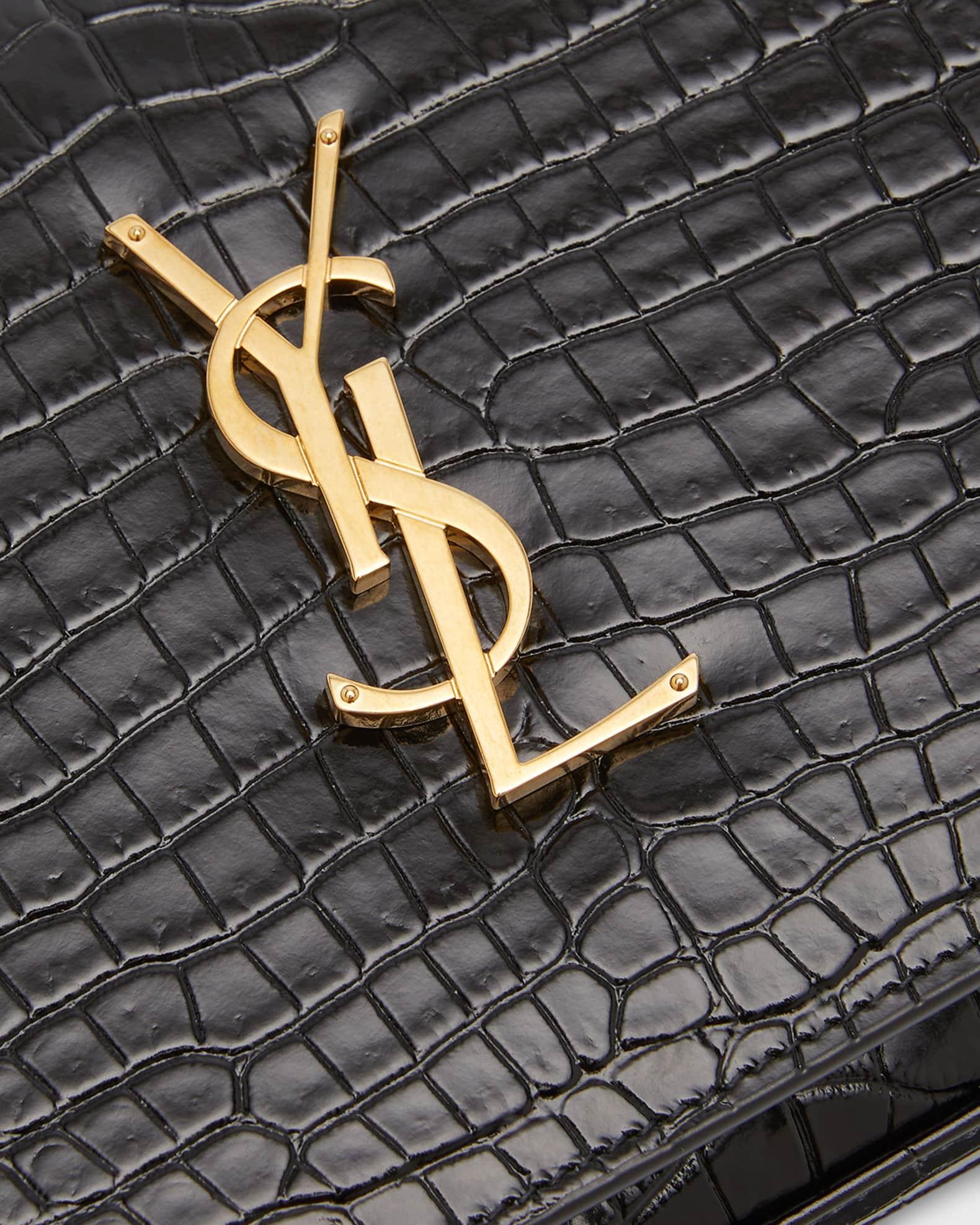 Cassandra YSL Wallet on Chain in Croc Embossed Leather Product Image