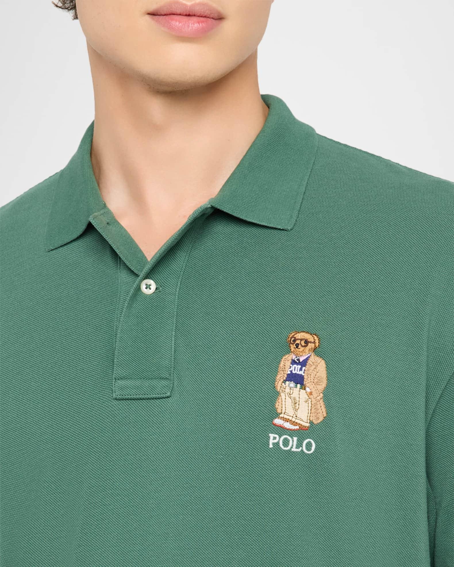 Men's Original Fit Bear Mesh Polo Shirt Product Image