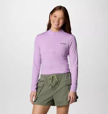 Columbia Womens PFG Open Water Cropped Quarter Zip Shirt- Product Image