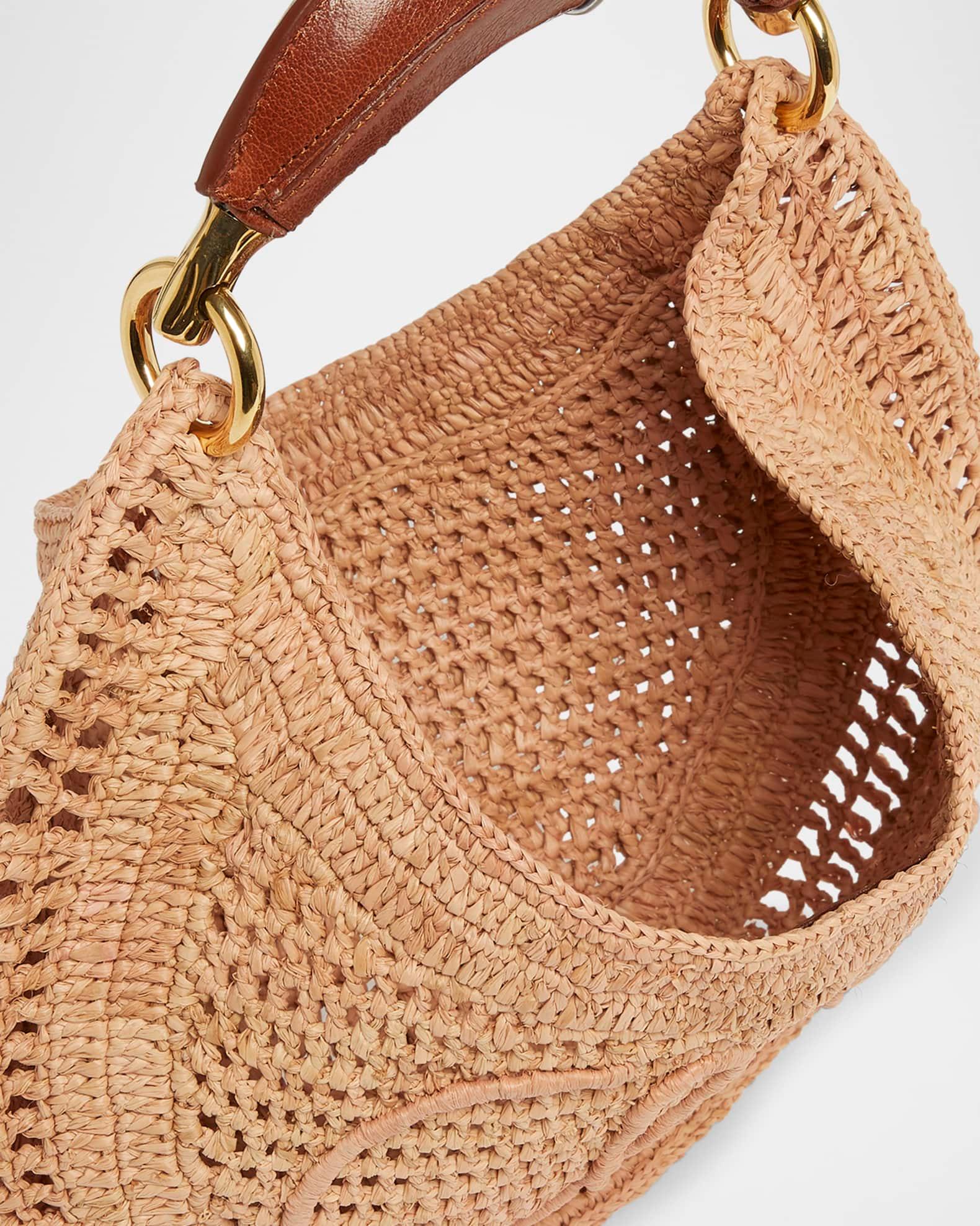Summer Banana Top-Handle Bag in Crochet Fabric  Product Image
