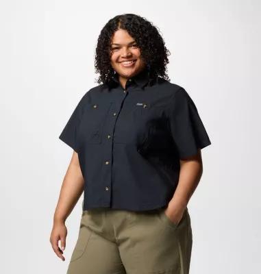Columbia Womens Brea Falls Woven Short Sleeve Shirt - Plus Size- Product Image