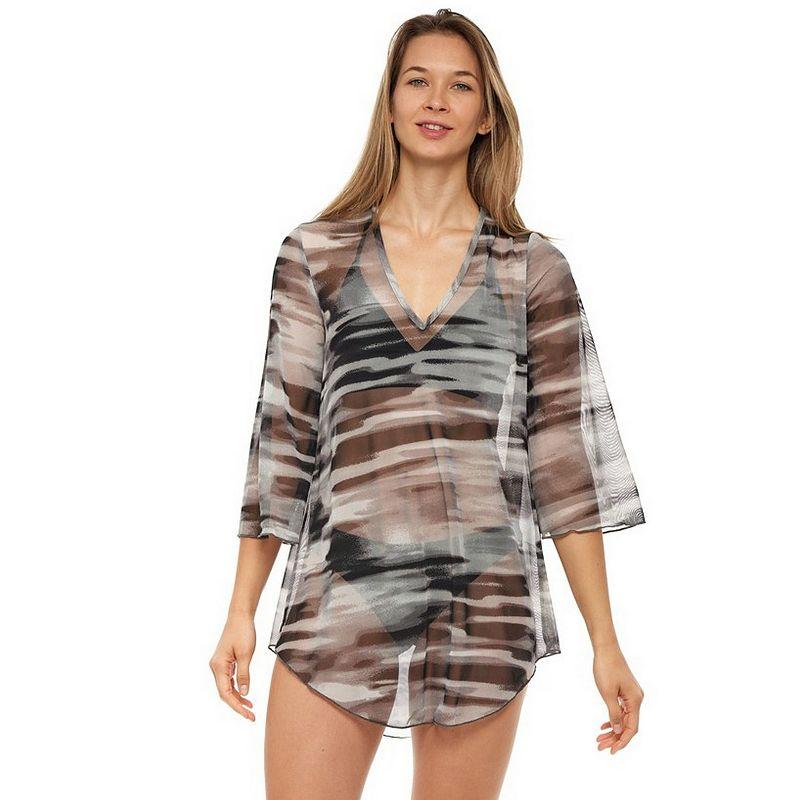 Women's Jordan Taylor Printed Mesh Tunic Swim Cover-Up,  Product Image