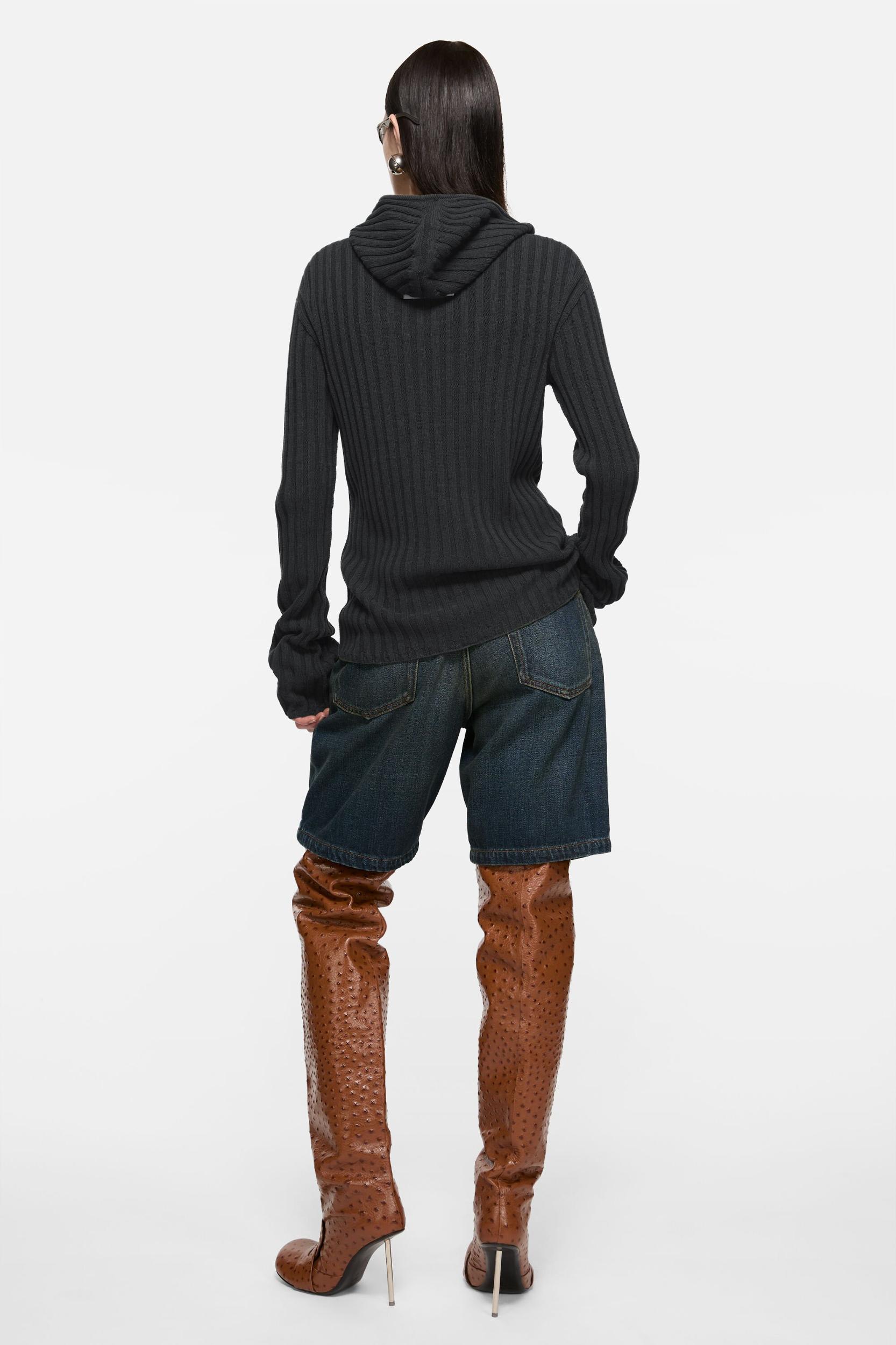 Zip-up hooded cardigan Product Image