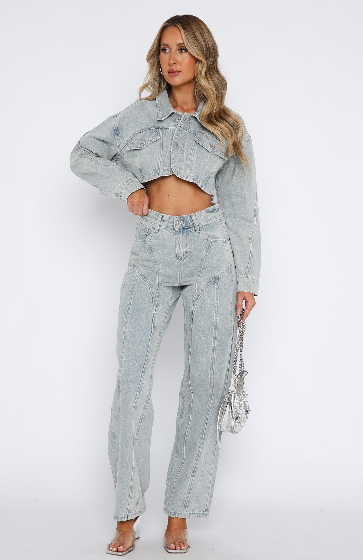 Did You Miss Me Mid Rise Straight Leg Denim Jeans Light Blue Acid Wash Product Image