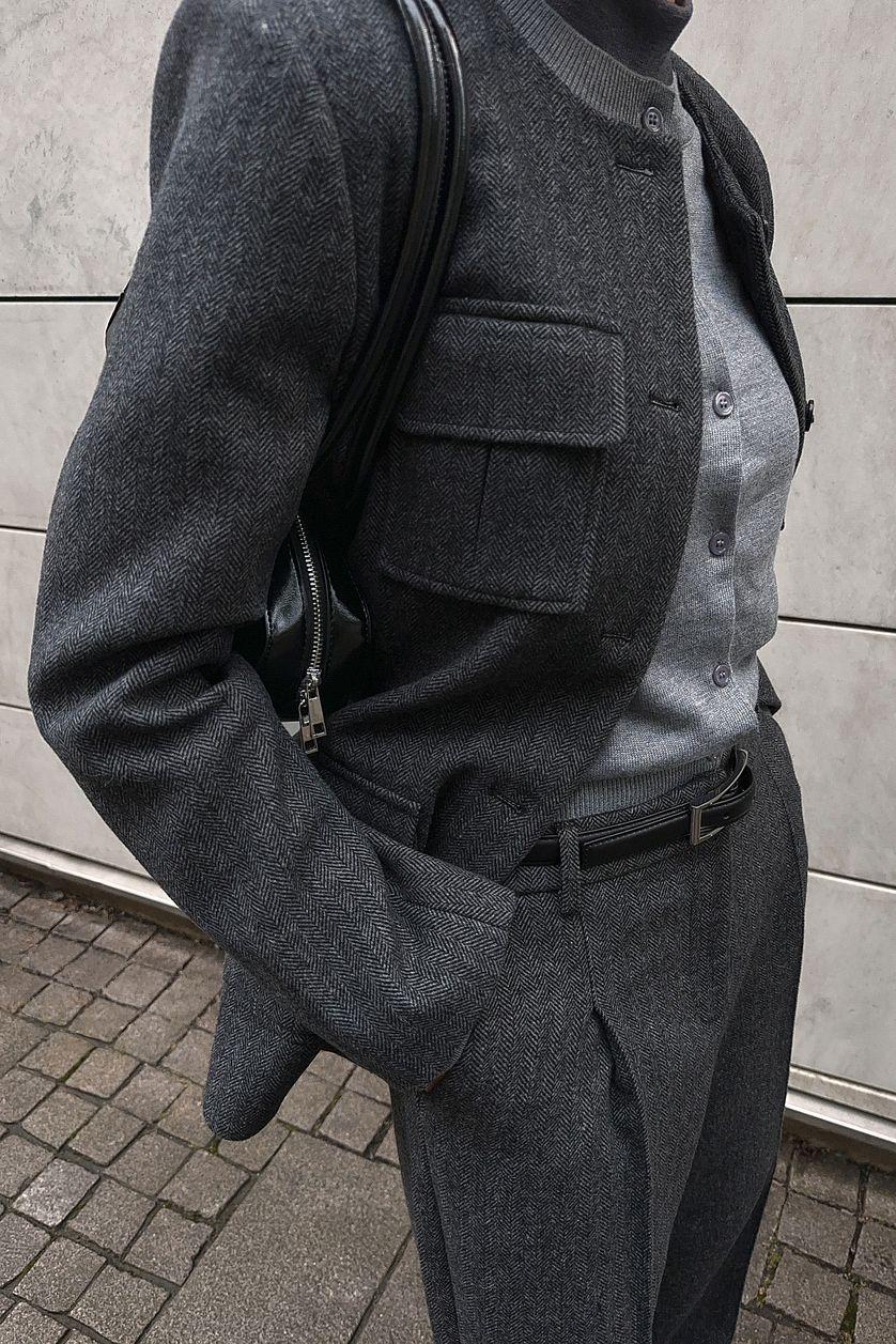 Herringbone Jacket Grey Product Image