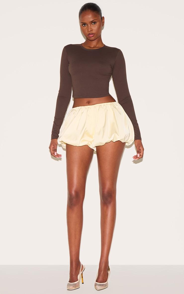 Butter Yellow Mini Puffball Shorts Product Image