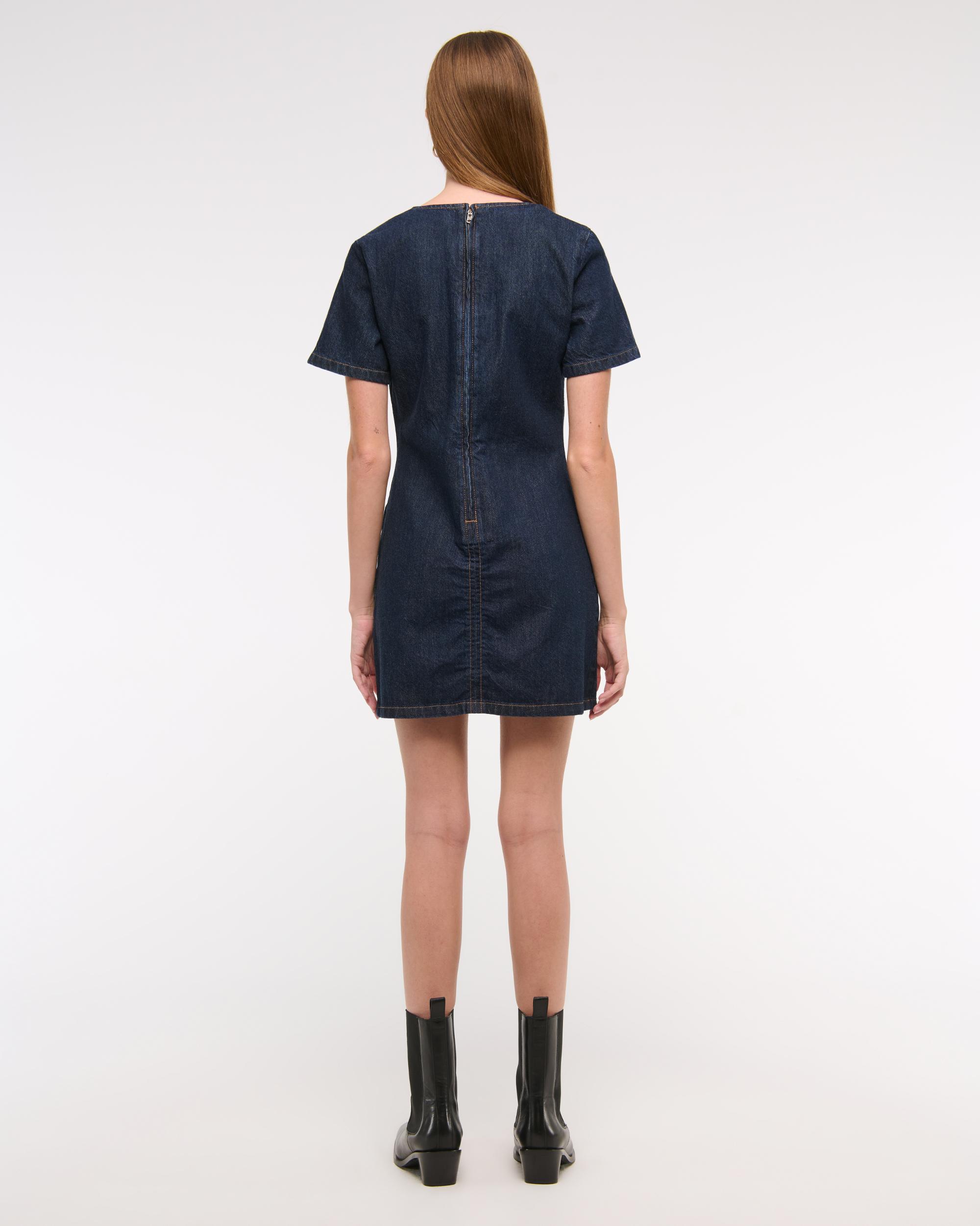 Denim Shift Mini Dress Product Image