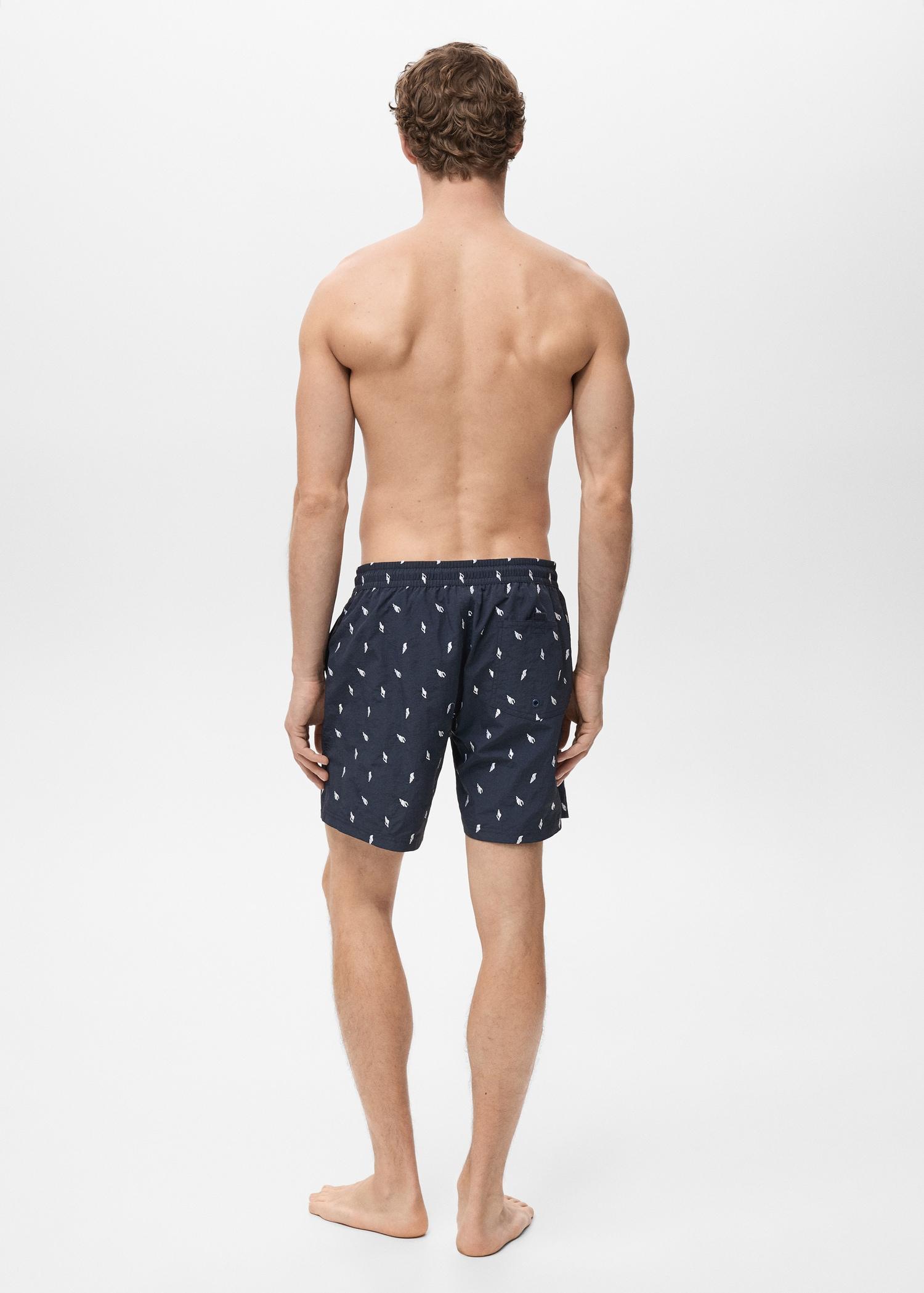 Seashell print swimsuit - Men | MANGO USA Product Image