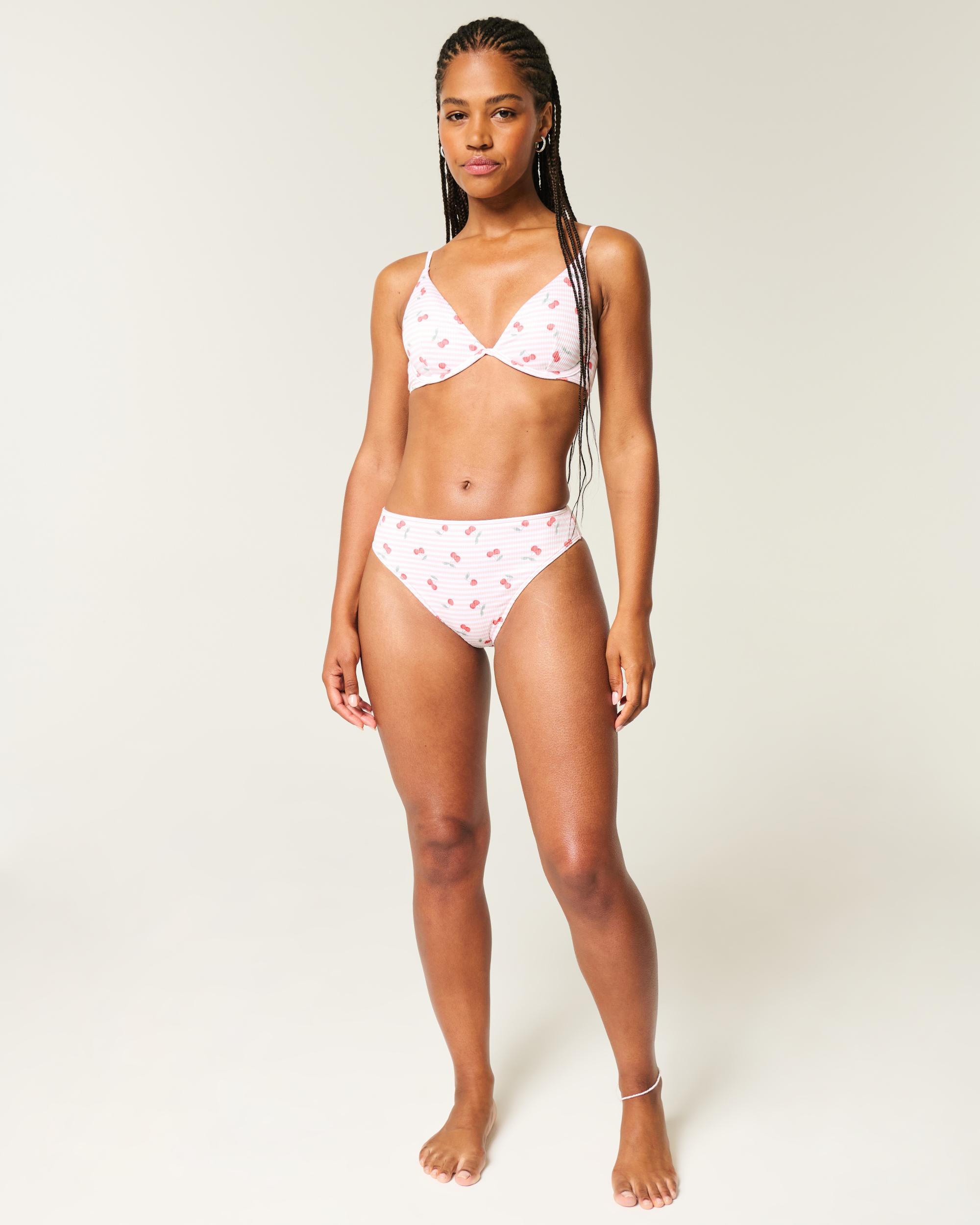 Curvy High-Leg High-Waist Ribbed Cheeky Bikini Bottom Product Image