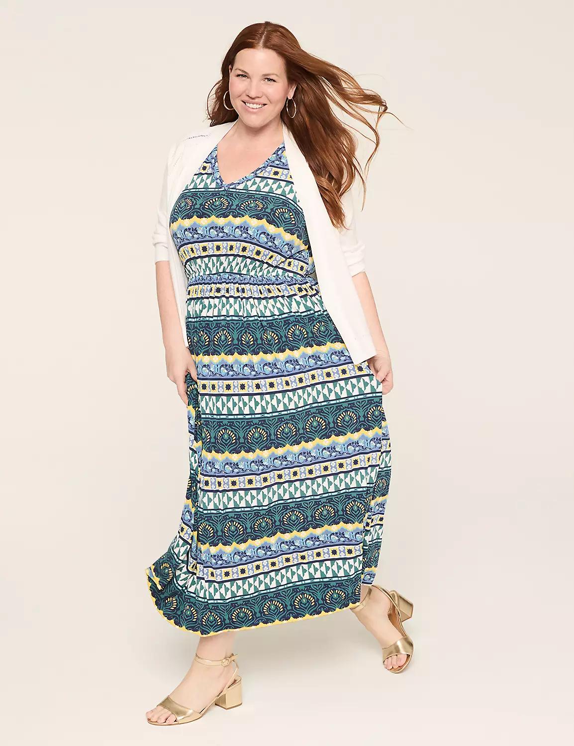 V-Neck Jersey Maxi Dress Product Image