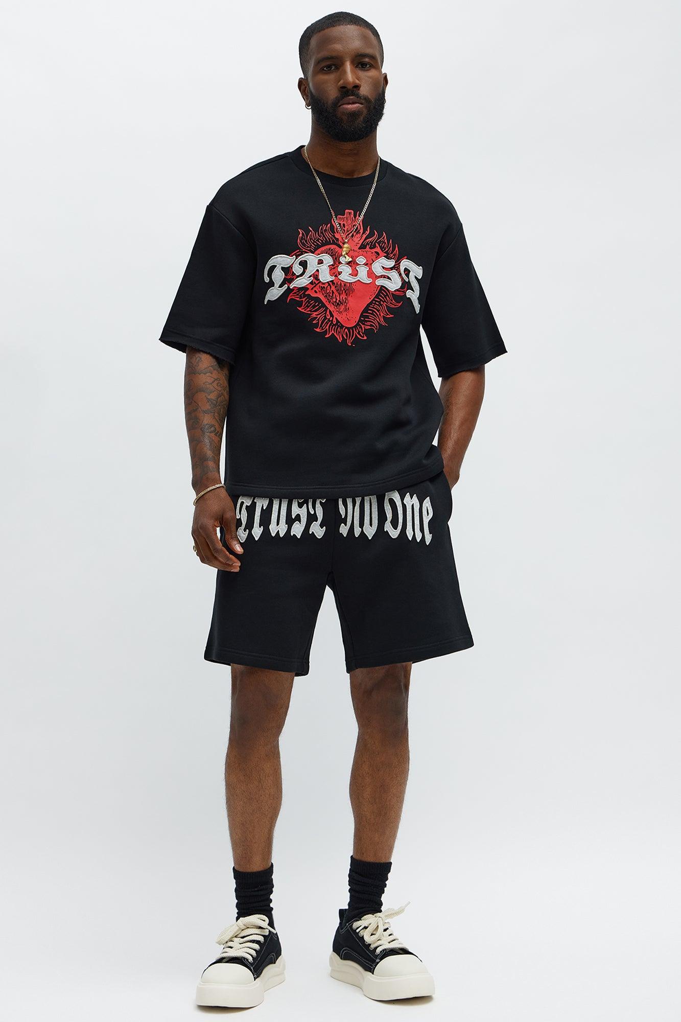 Tyson Relaxed Trust Issues Shorts - Black Male Product Image