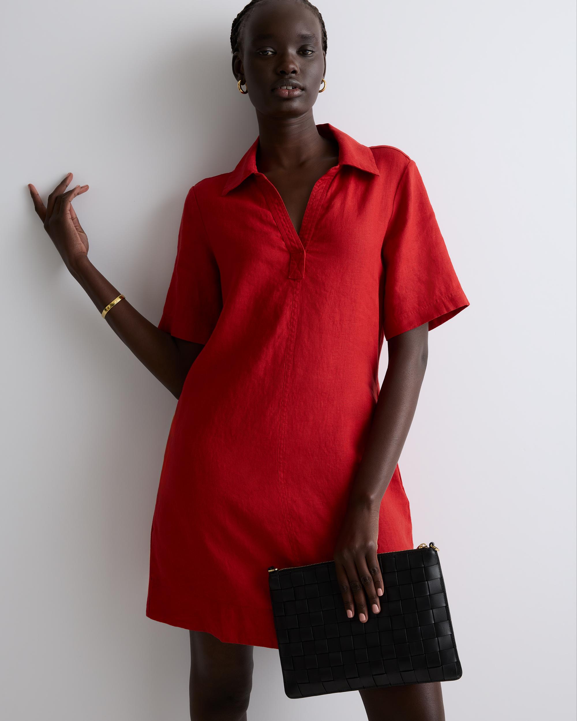 Quince | Women's 100% European Linen Popover Mini Dress Product Image