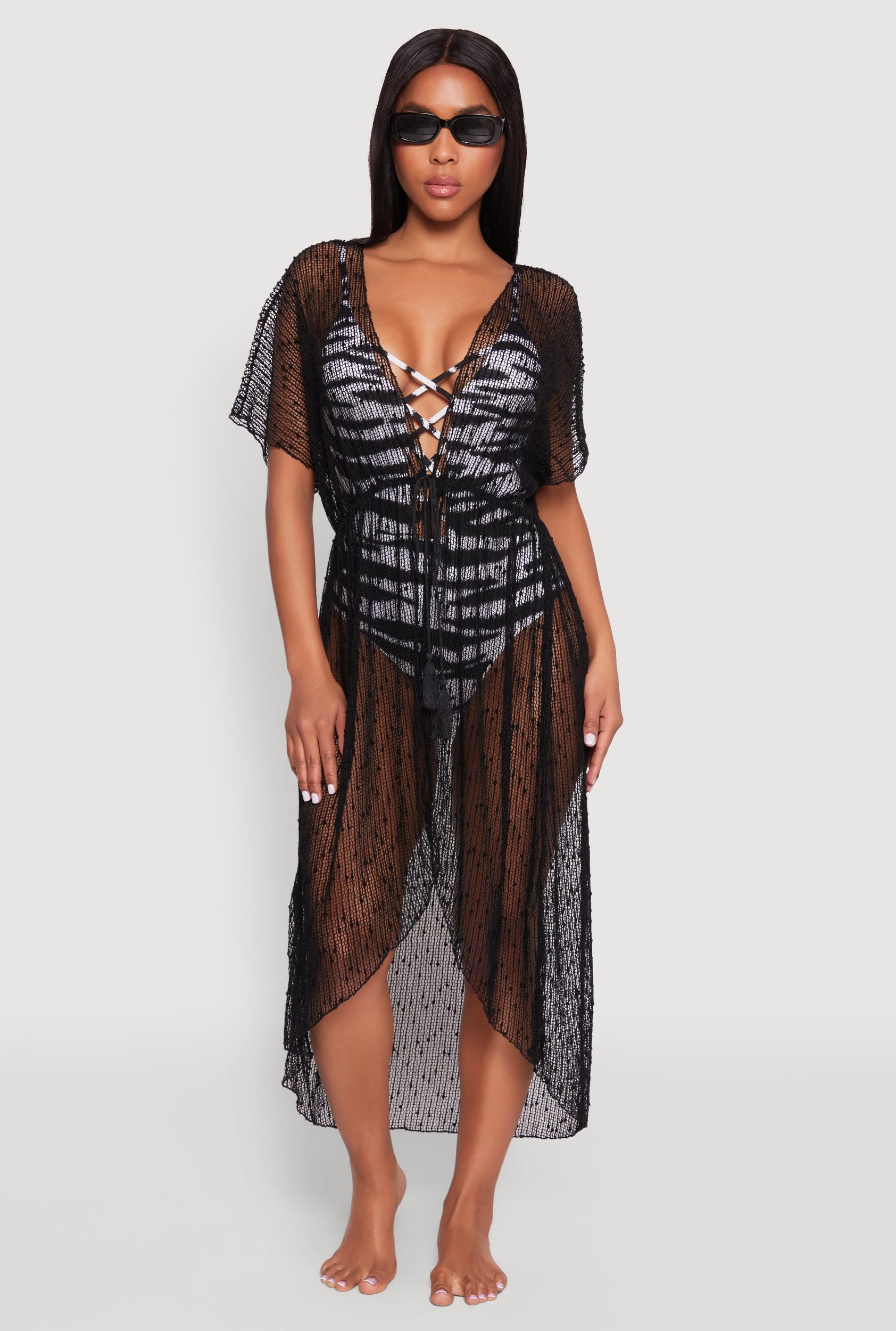 Popcorn Knit Tie Front Cover Up Kimono Female Product Image