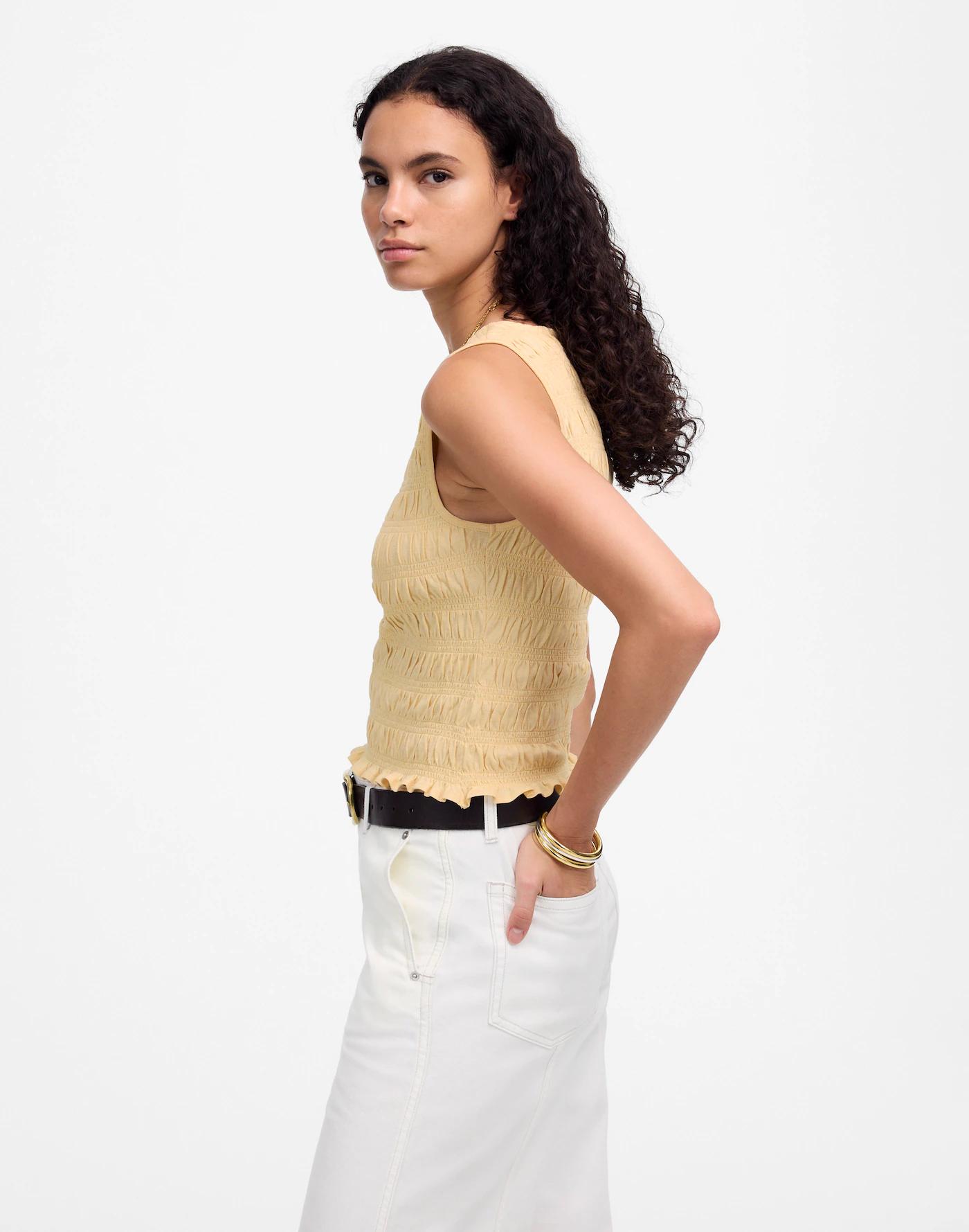 Smocked Boatneck Tank Product Image