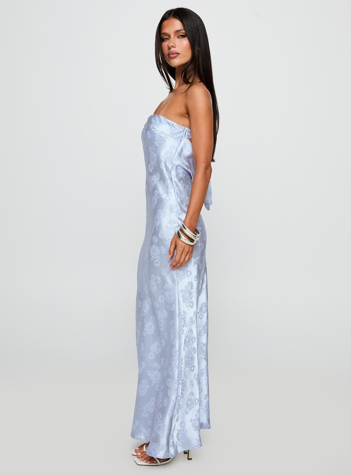 Haley Maxi Dress Blue Jacquard Product Image