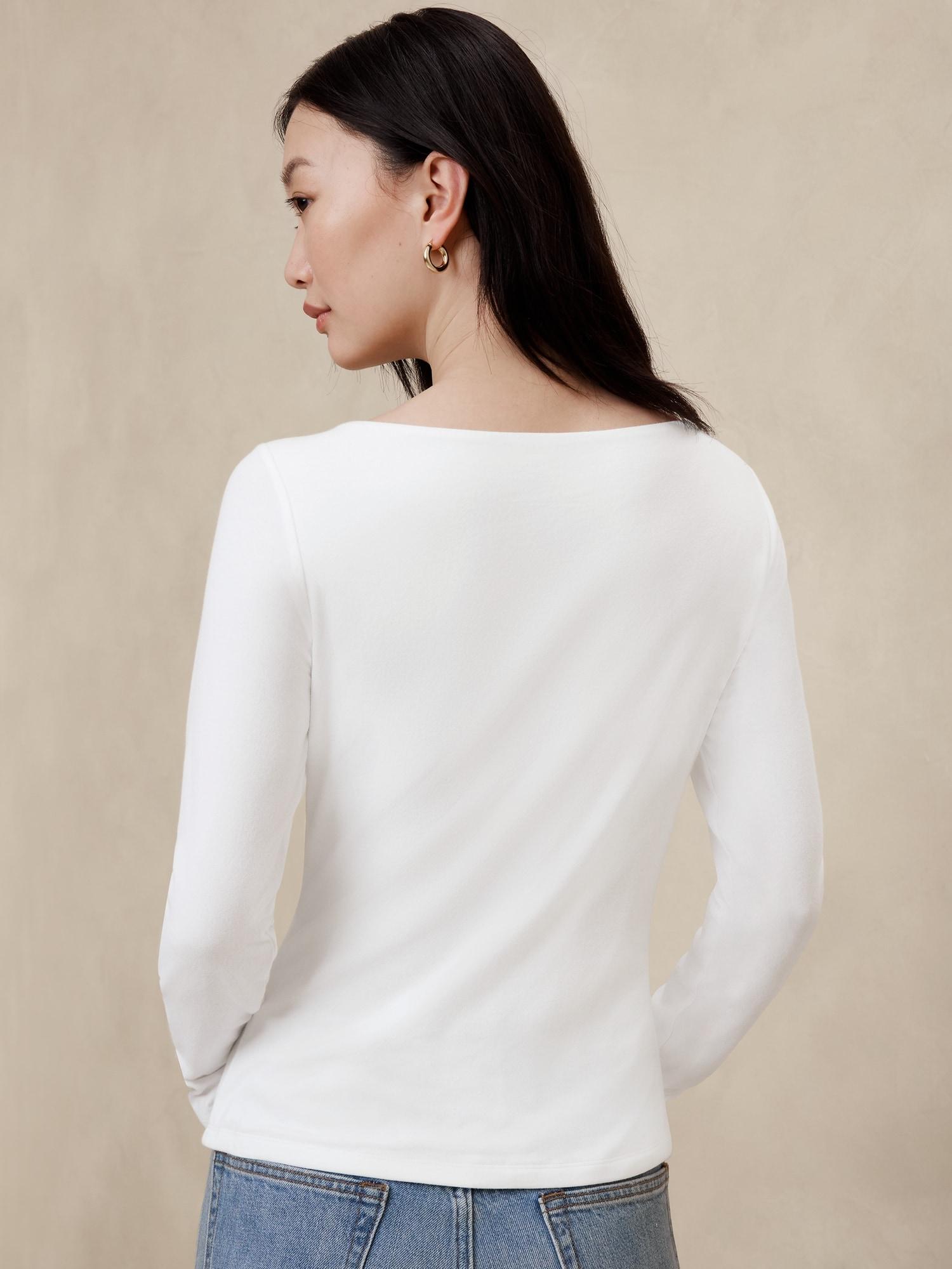 Soft Stretch Boat-Neck T-Shirt Product Image