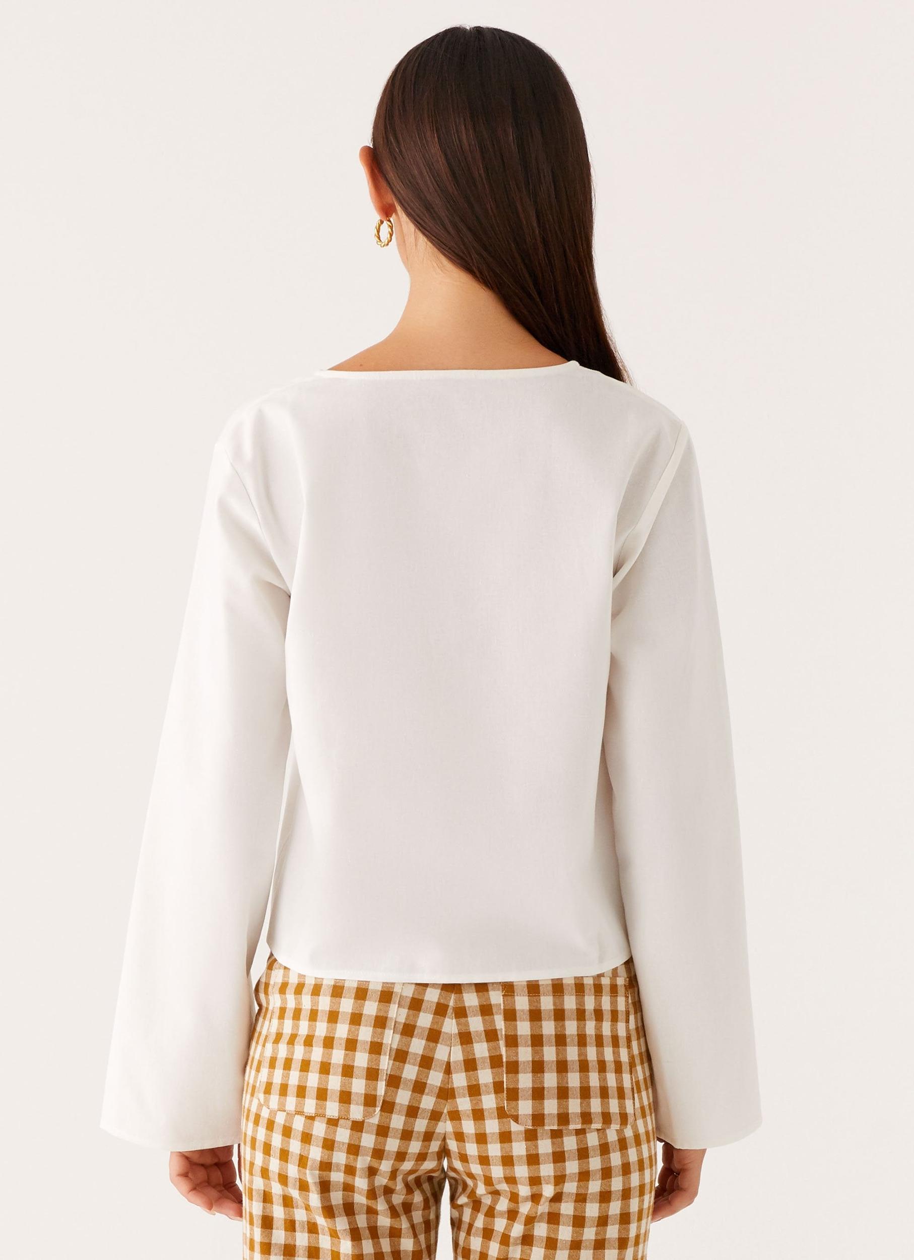 Isabelle Tie Front Top - White Product Image
