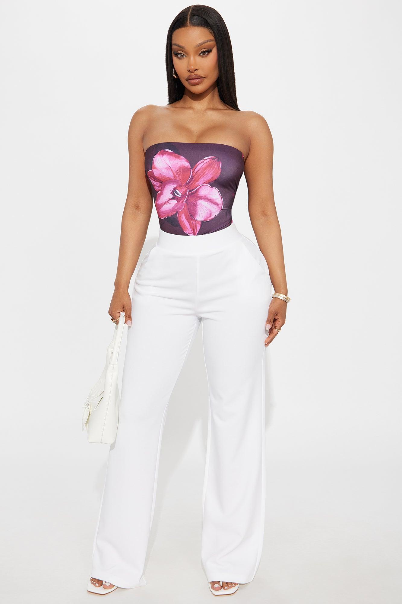 Dawn Floral Strapless Bodysuit - Burgundy/combo Female Product Image